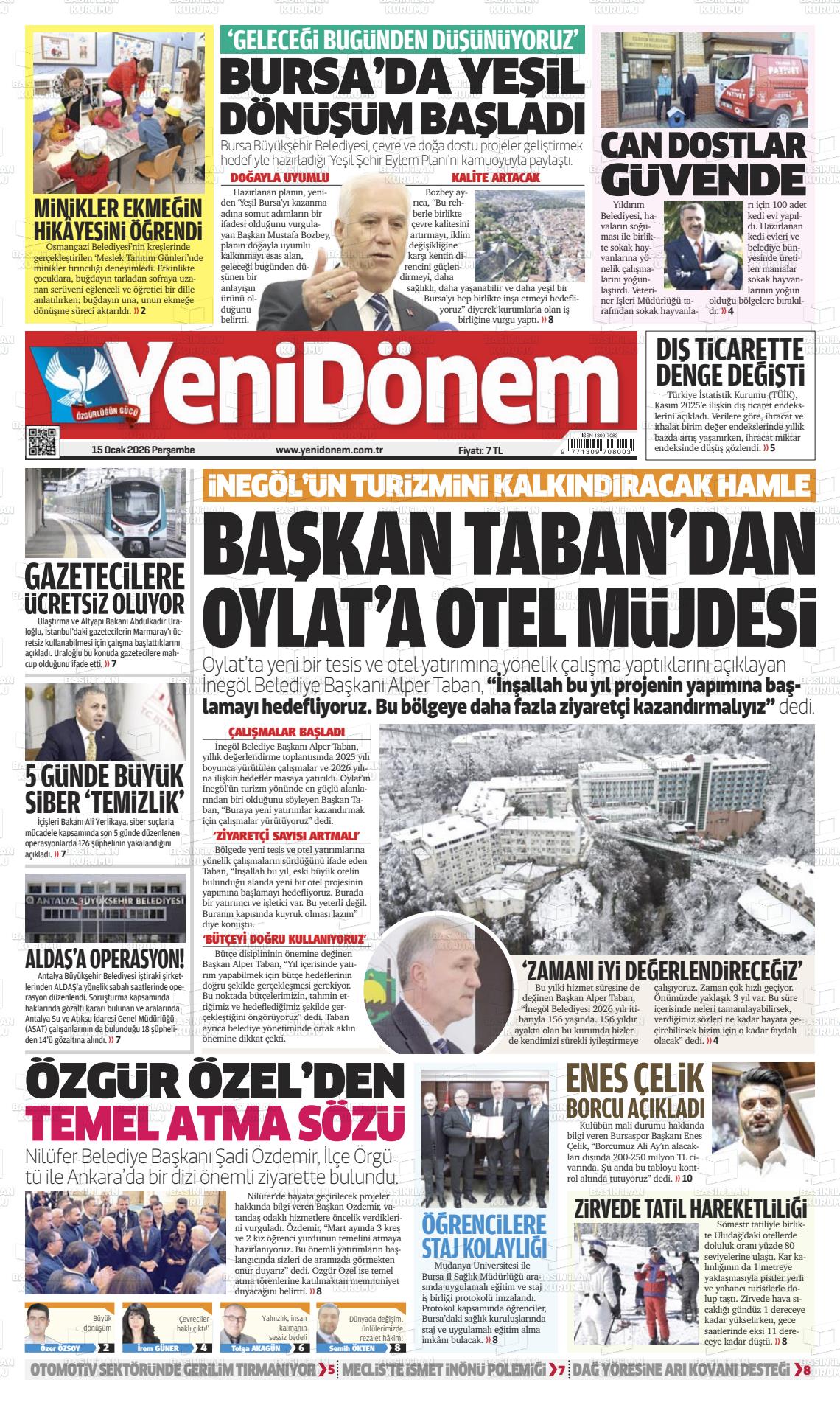 Bursa Yenidonem 15.01.2026