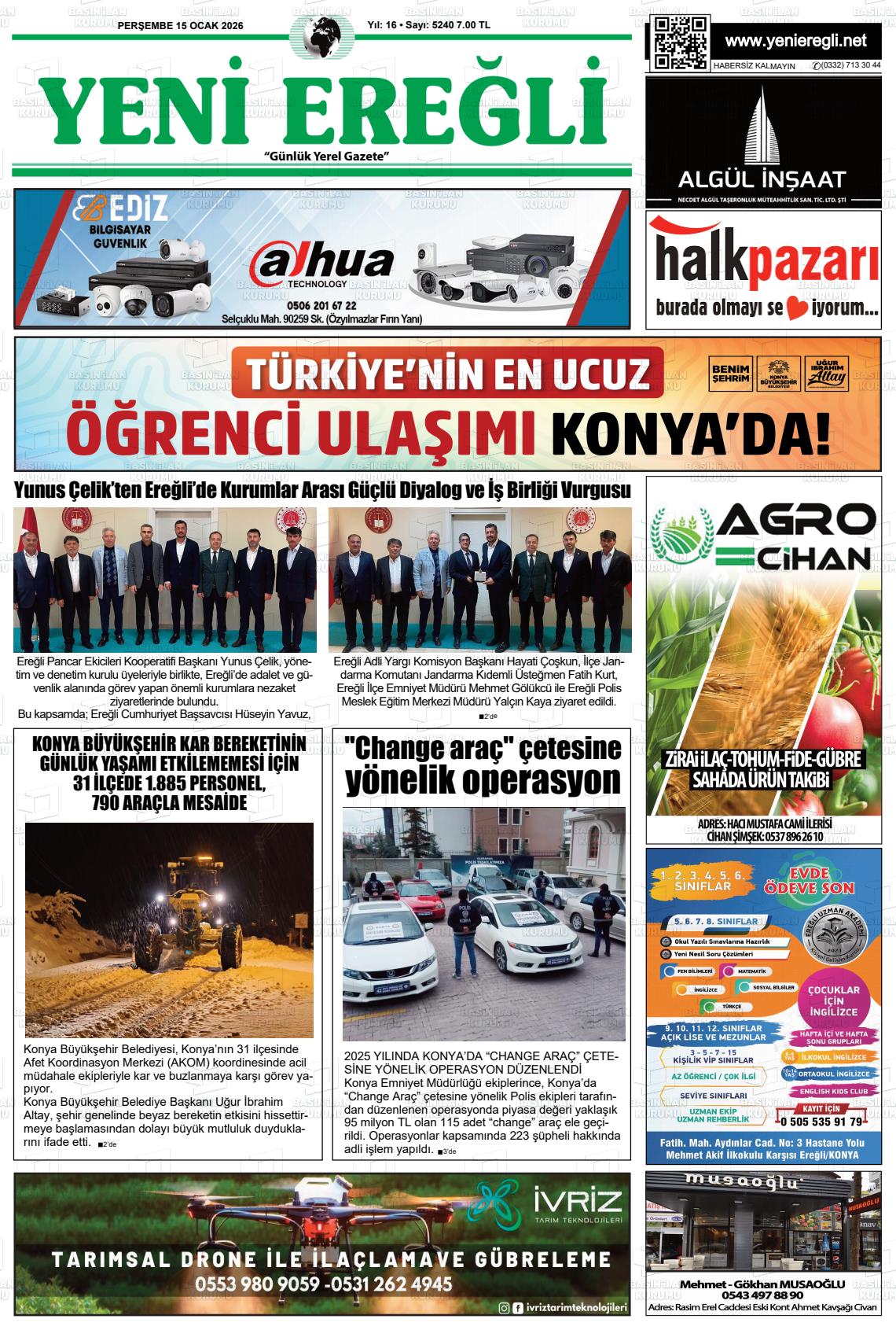 Konya Yenieregli 15.01.2026