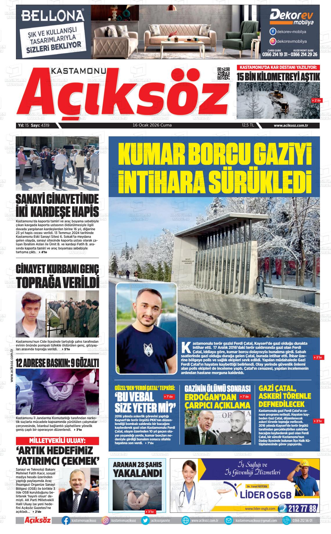 Kastamonu Aciksoz 16.01.2026