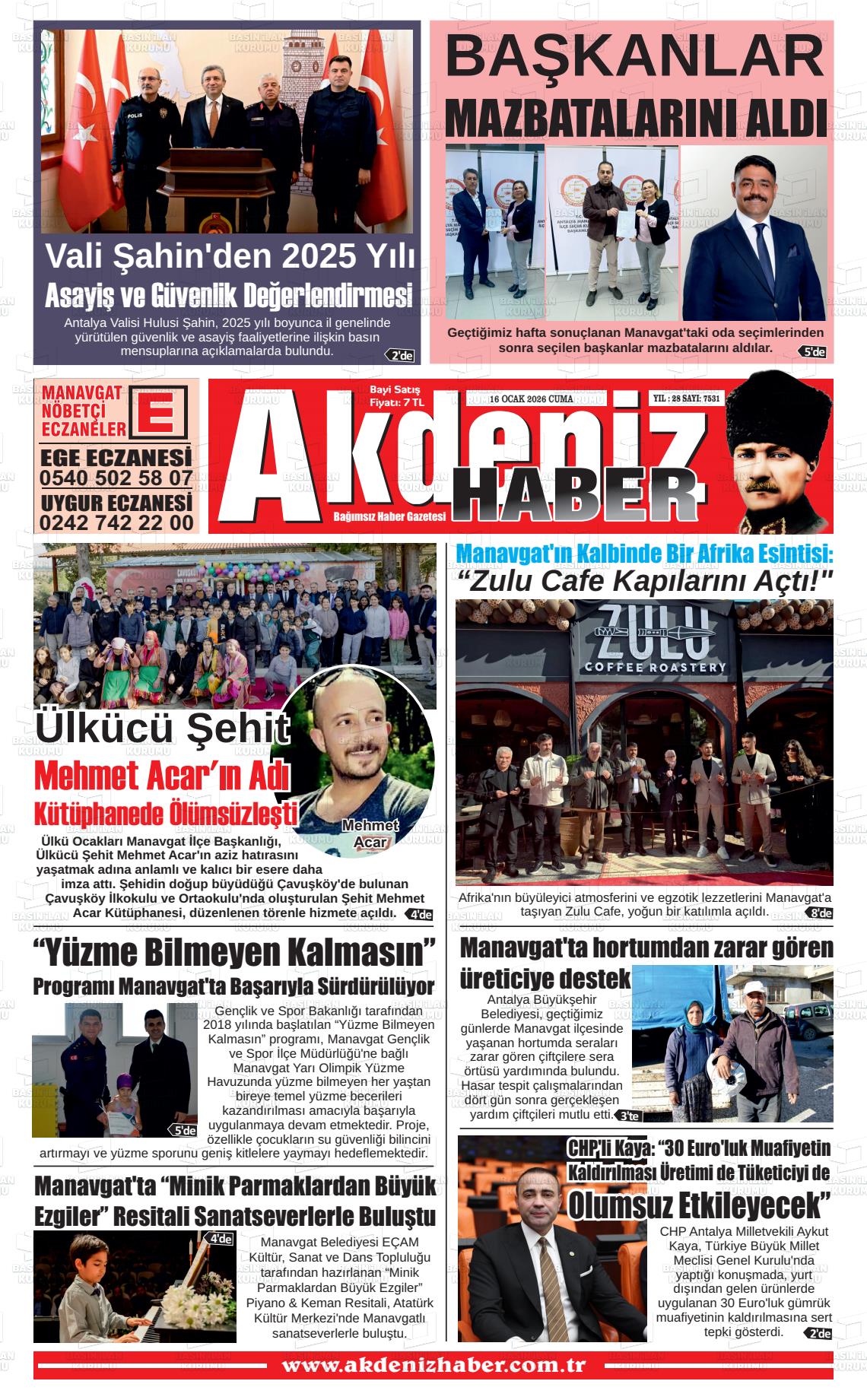 Antalya Akdenizhaber 16.01.2026