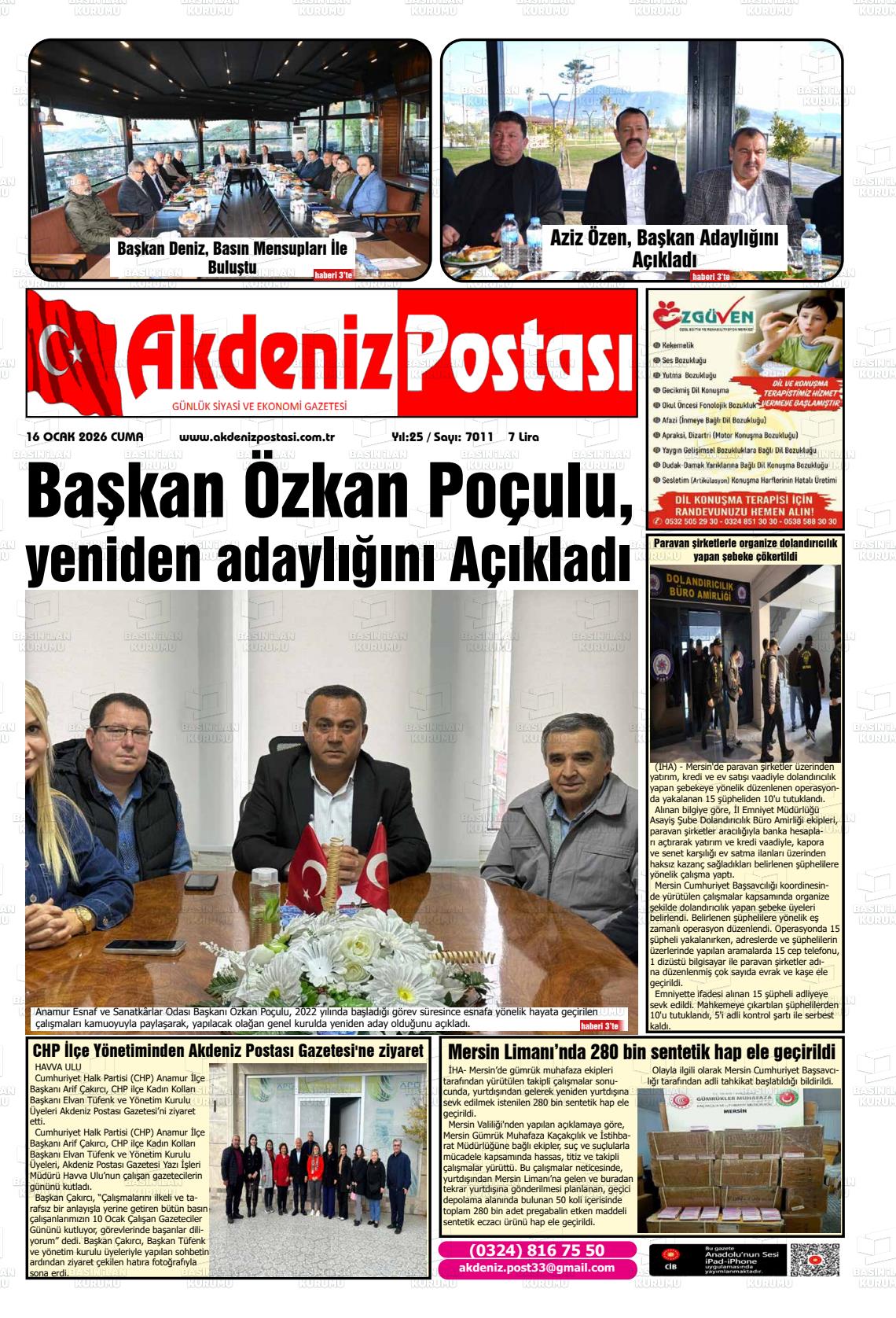 Mersin Akdenizpostasi 16.01.2026