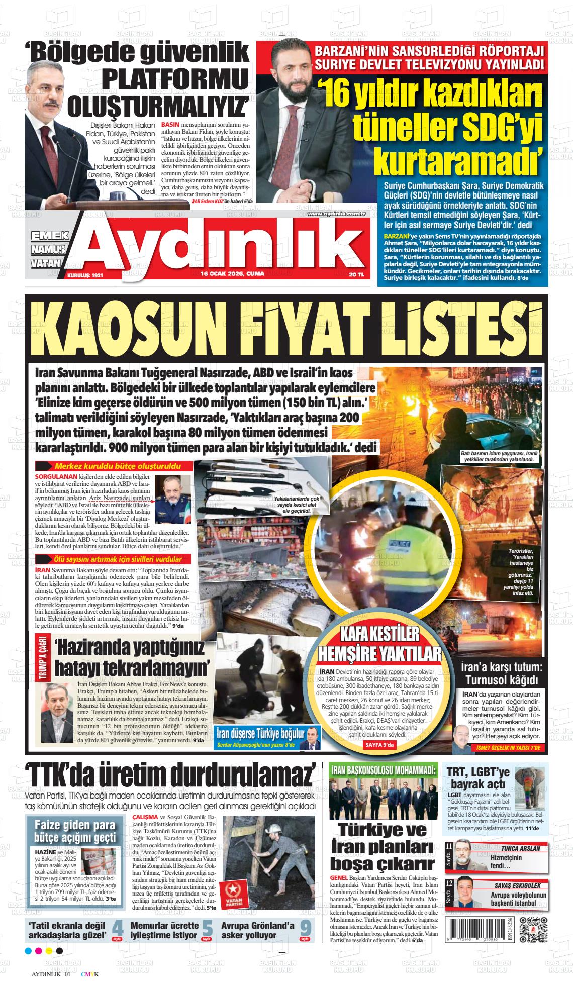 Istanbul Aydinlikvatanemeknamus 16.01.2026
