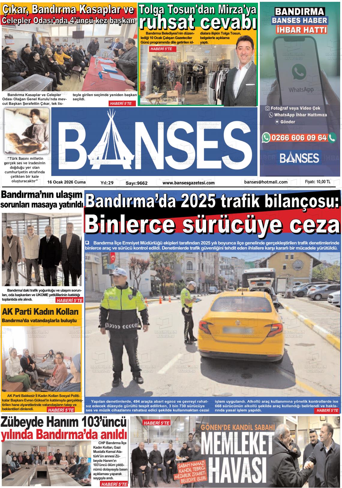 Balikesir Banses 16.01.2026