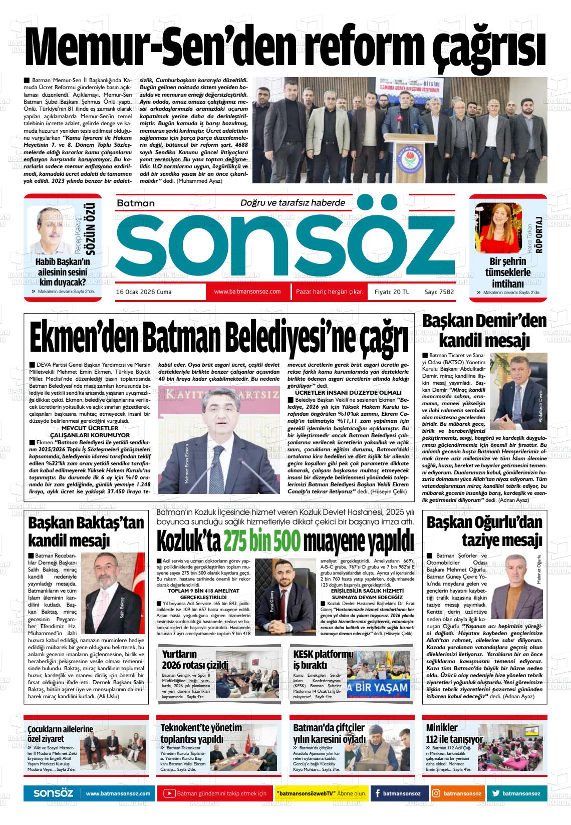 Batman Sonsoz 16.01.2026