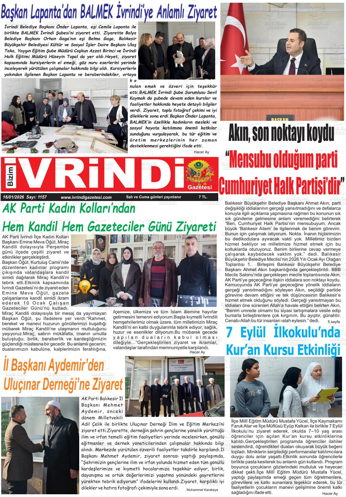 Balikesir Bizimivrindi 16.01.2026
