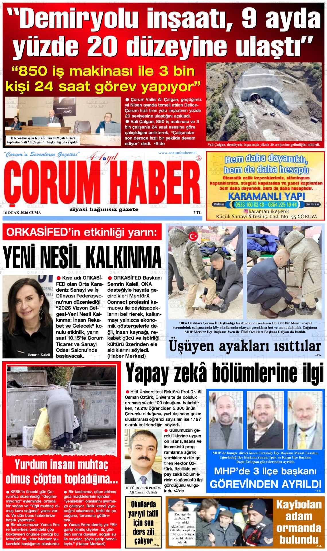 Corum Haber 16.01.2026