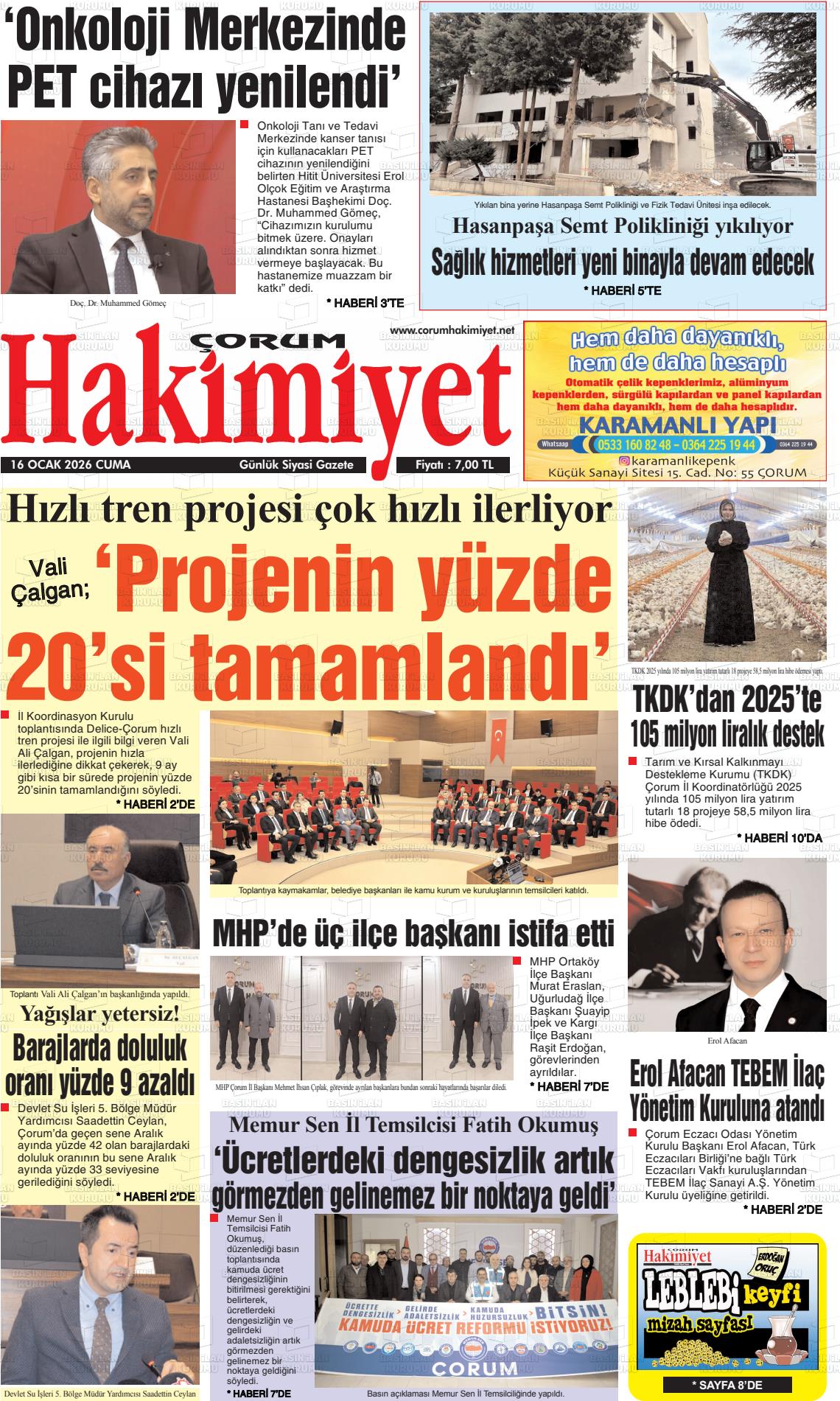 Corum Hakimiyet 16.01.2026