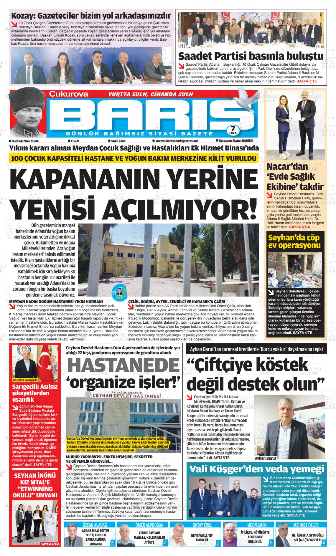 Adana Cukurovabaris 16.01.2026