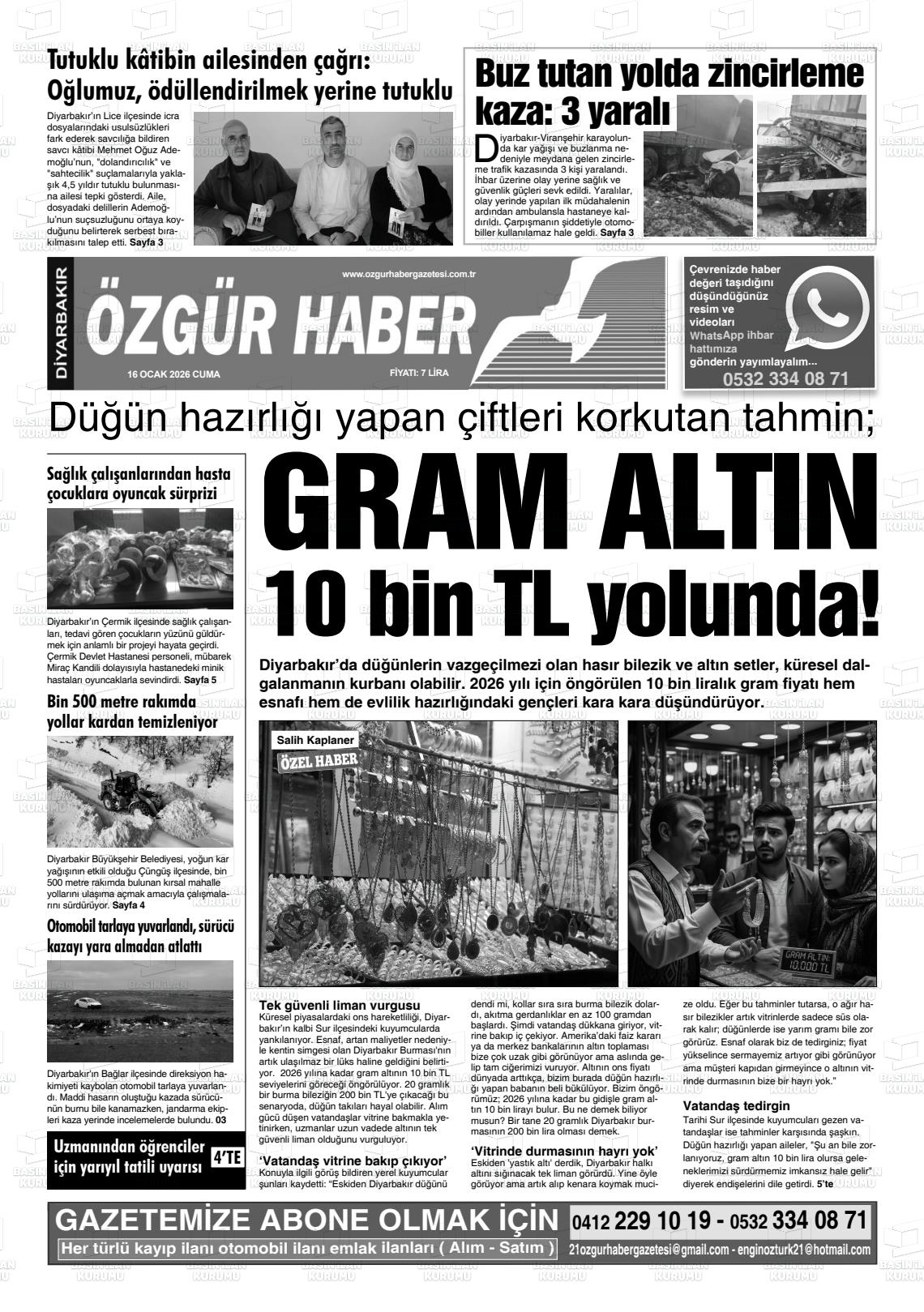 Diyarbakir Ozgurhaber 16.01.2026