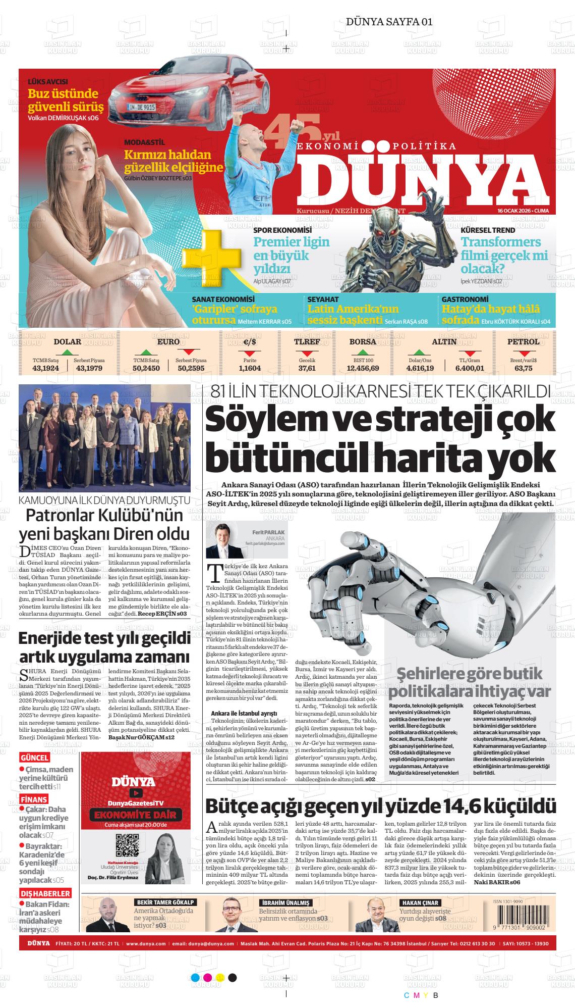 Dünya Gazetesi 16.01.2026