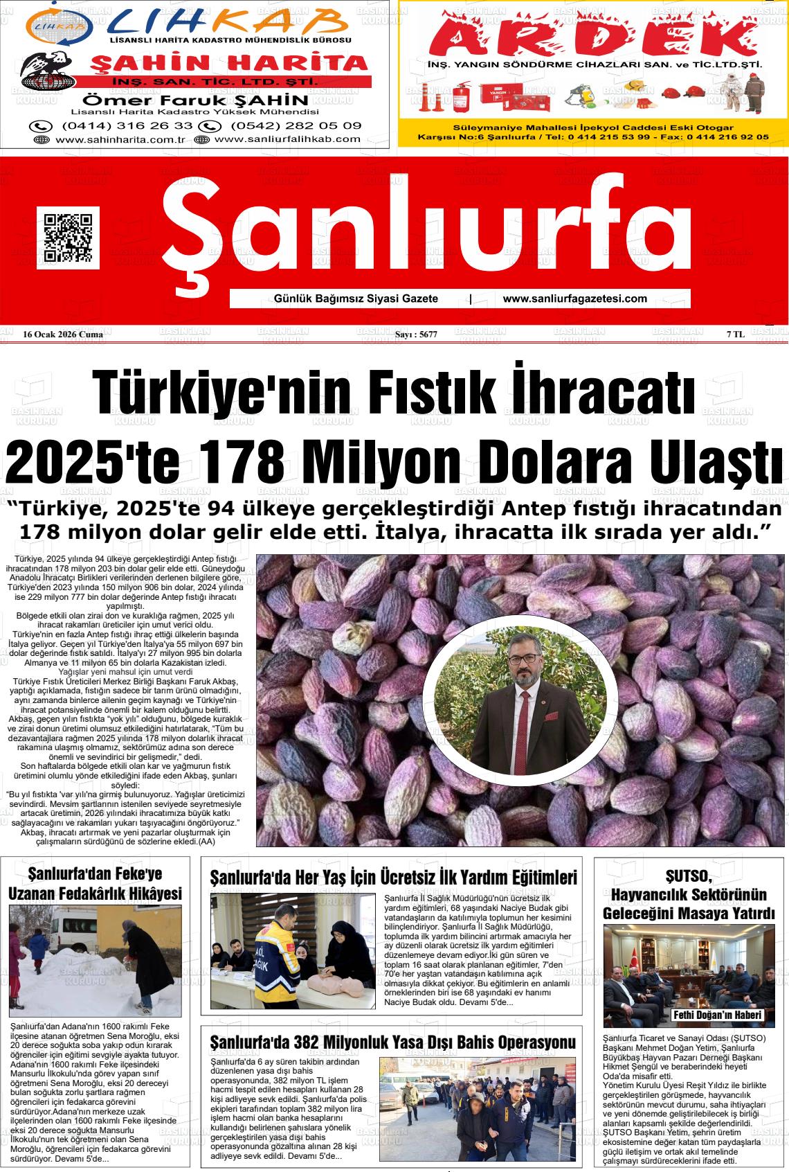 Sanliurfa Dunyadaveturkiyede 16.01.2026