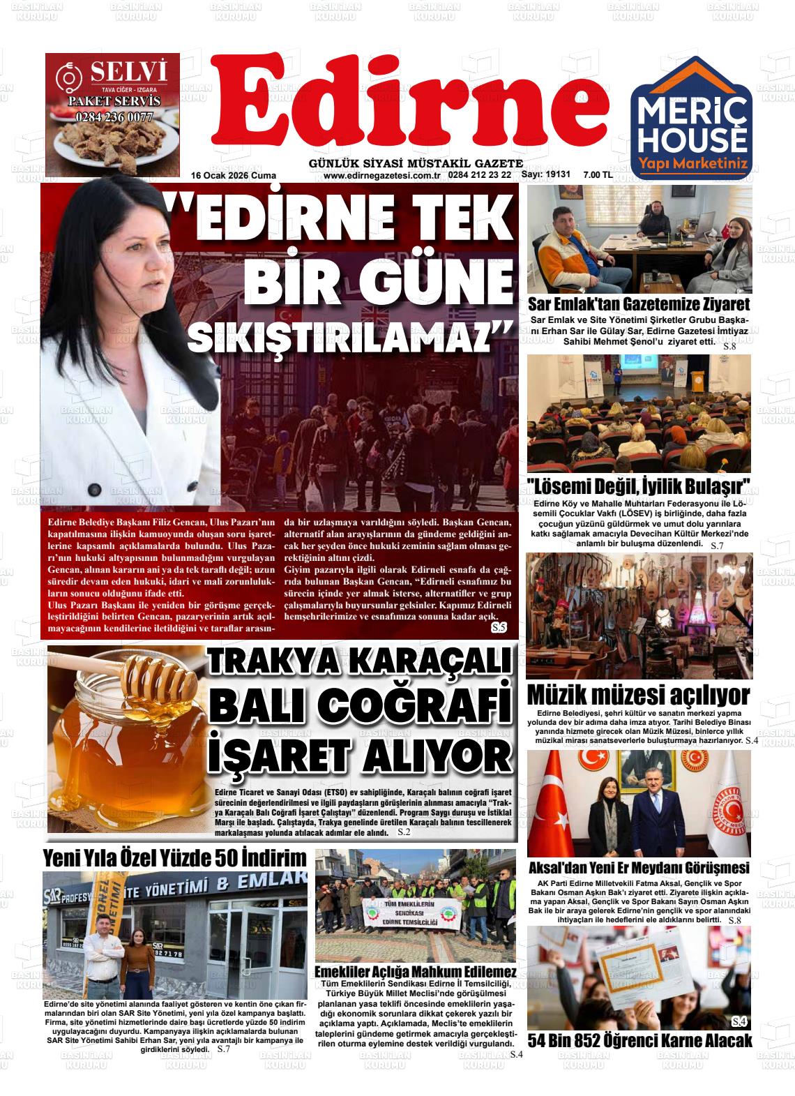 Edirne 16.01.2026