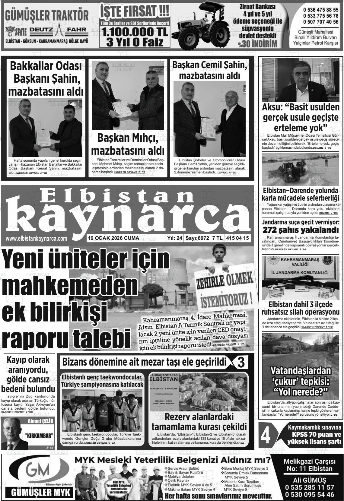 Kahramanmaras Elbistankaynarca 16.01.2026