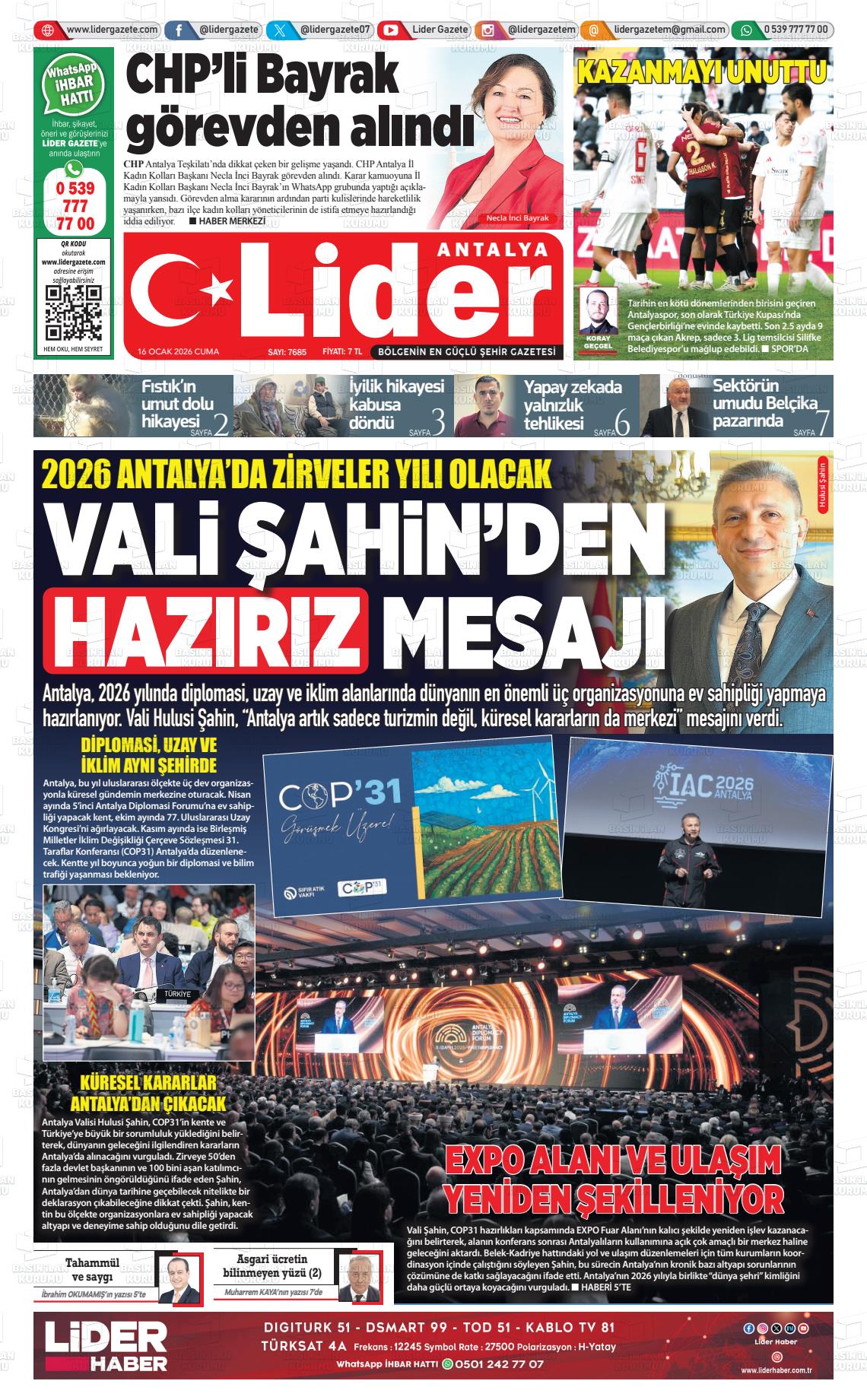 Antalya Gazetebir 16.01.2026