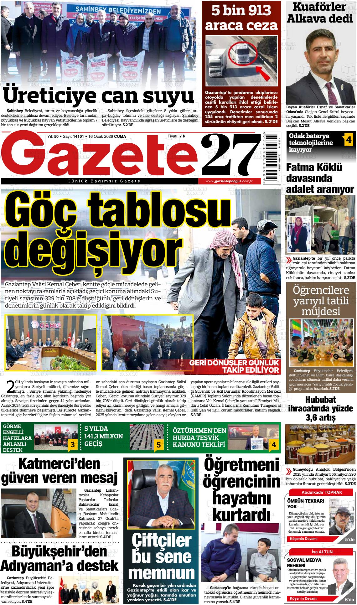 Gaziantep Dogus 16.01.2026