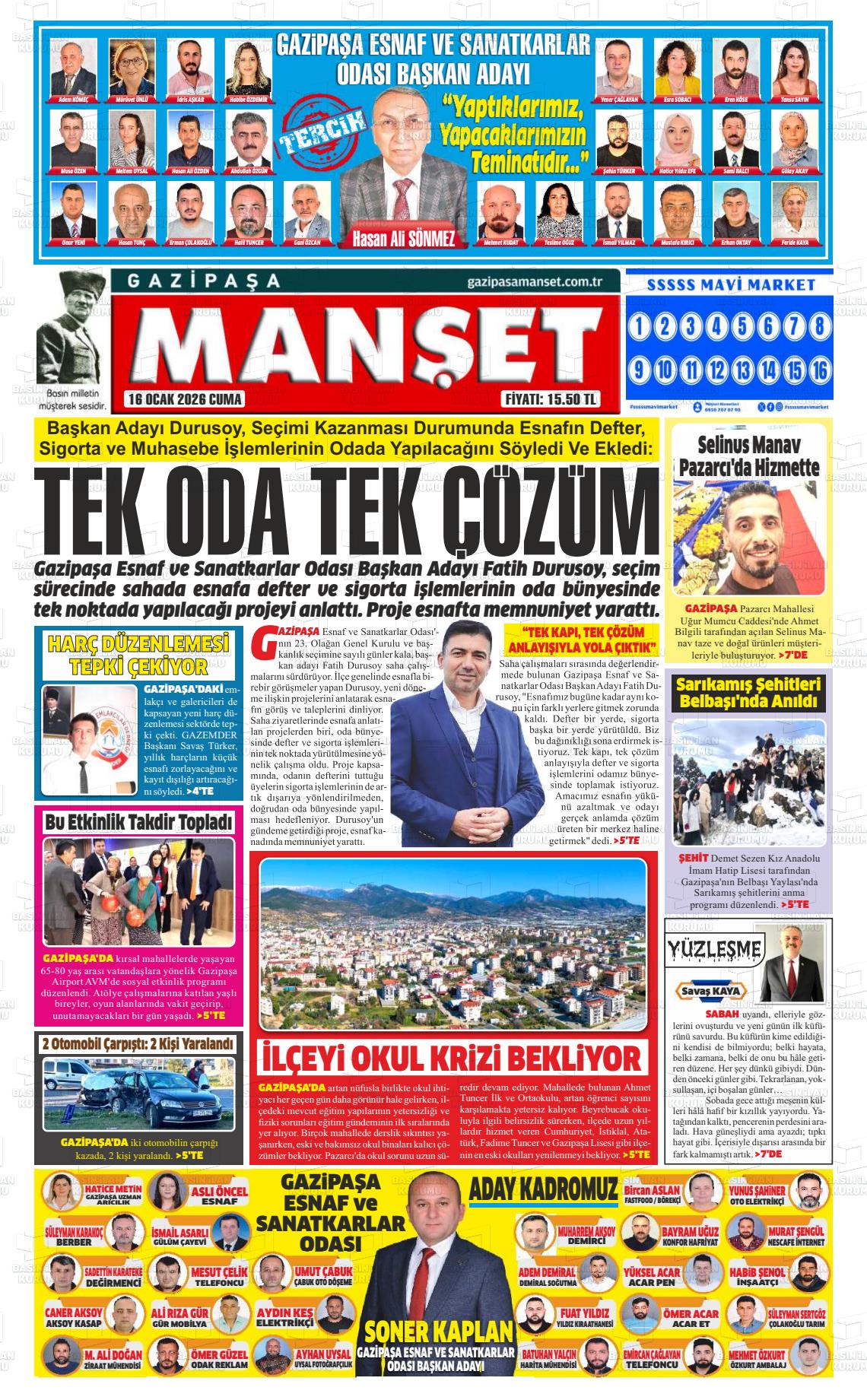 Antalya Gazipasamanset 16.01.2026