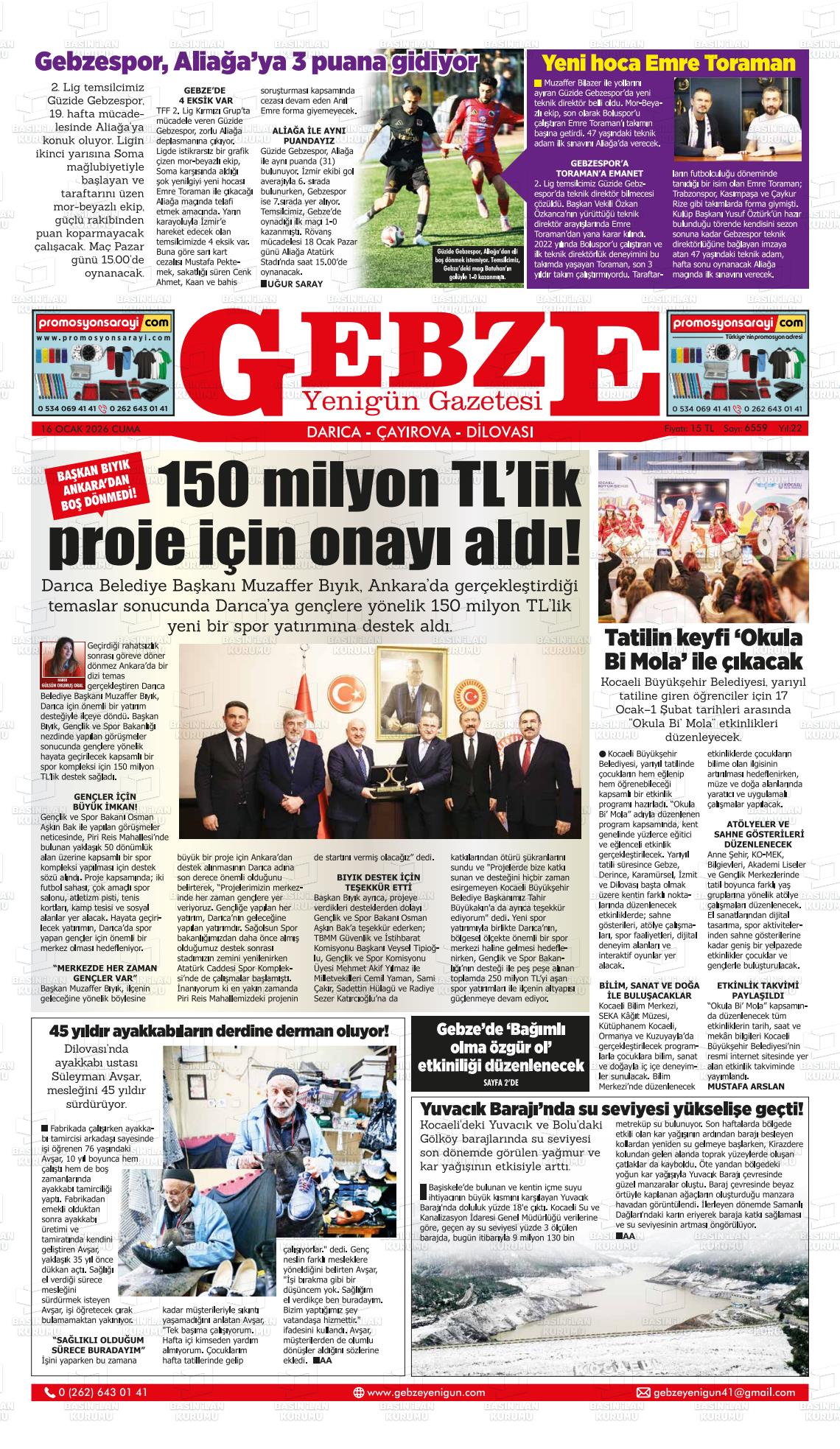 Kocaeli Gebzeyenigun 16.01.2026