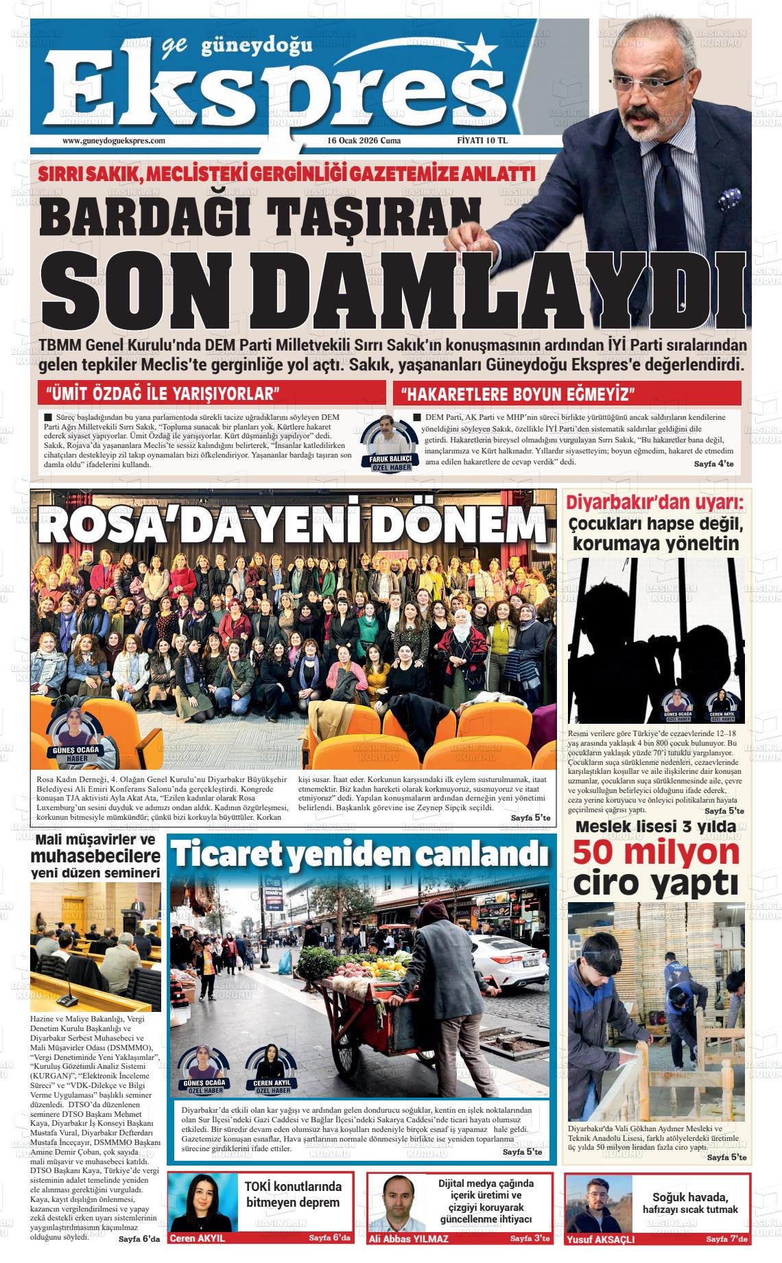 Diyarbakir Geguneydoguekspres 16.01.2026