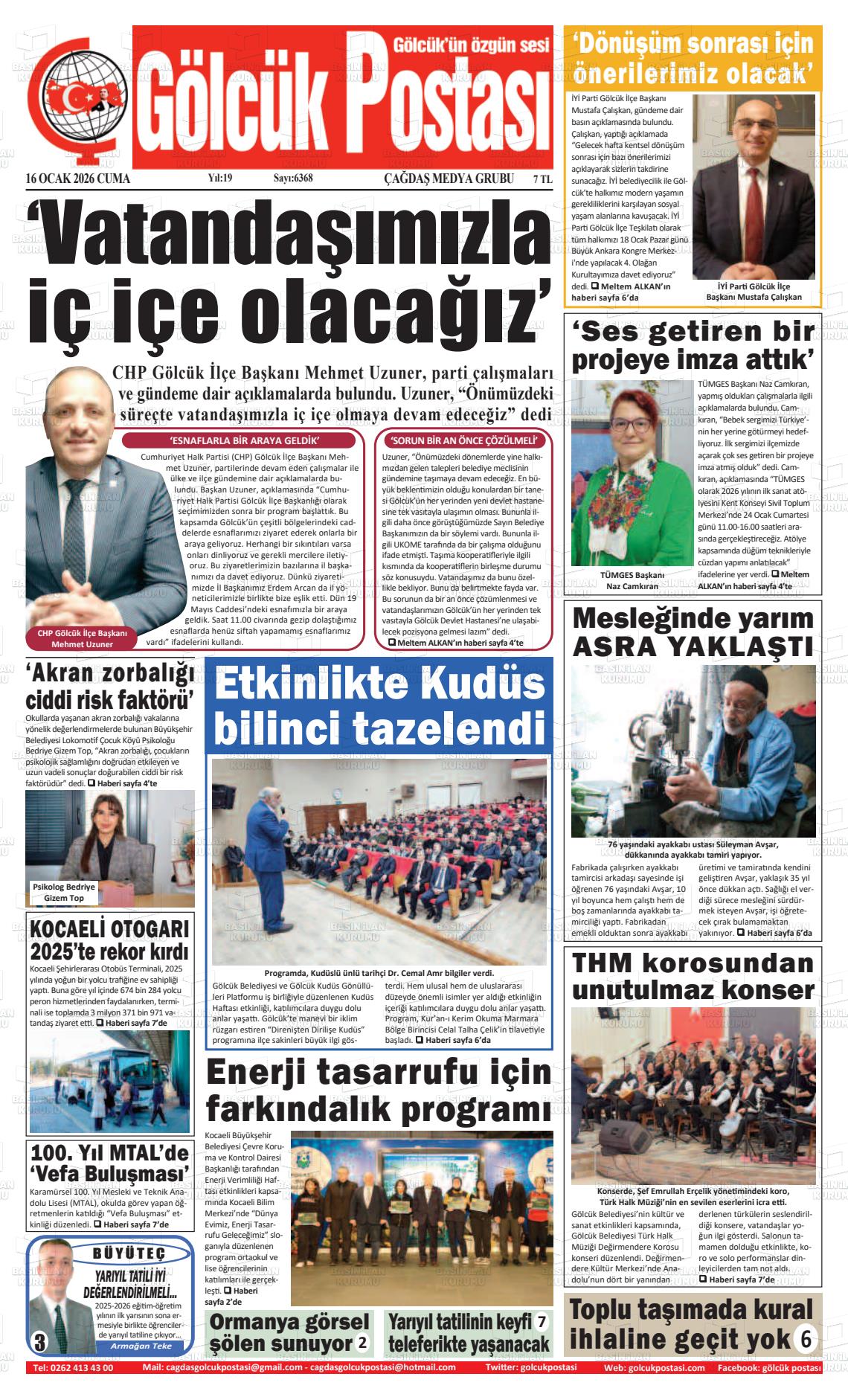 Kocaeli Golcukpostasi 16.01.2026
