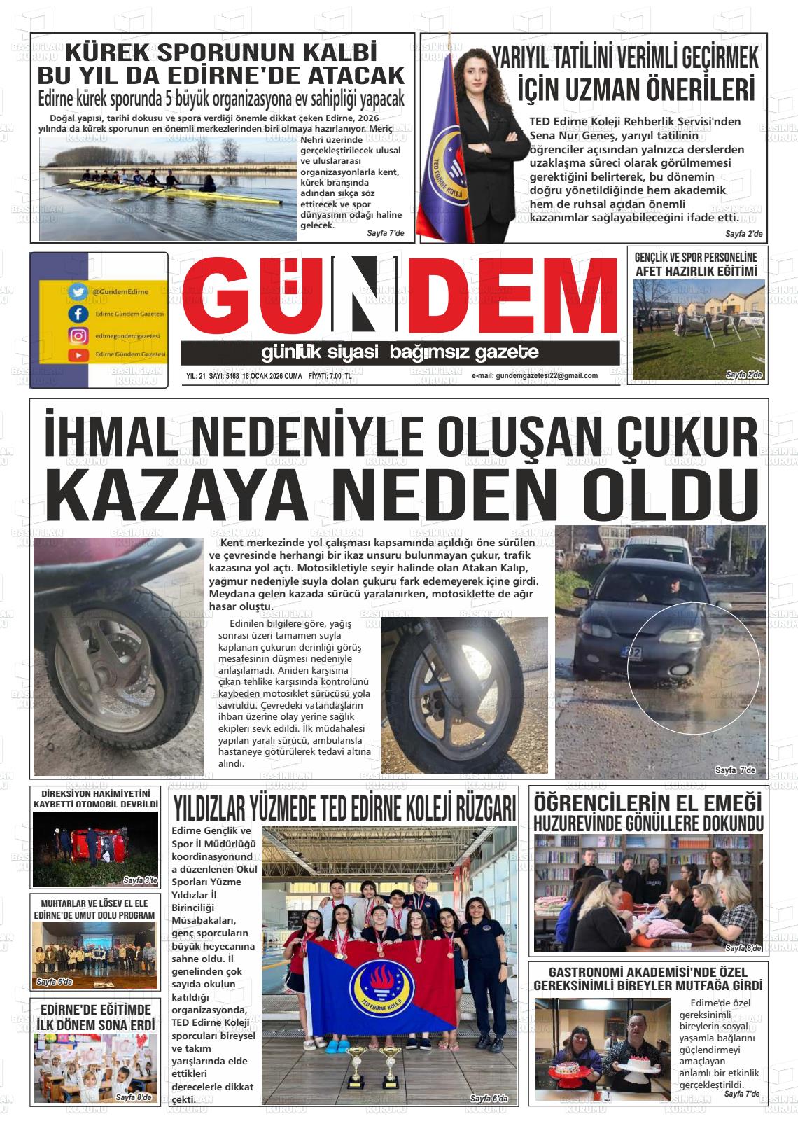 Edirne Gundem 16.01.2026