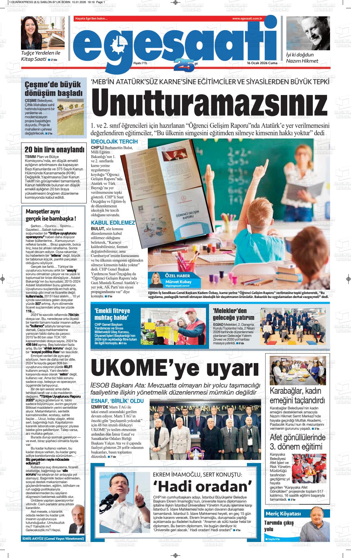 Izmir Haberekspres 16.01.2026