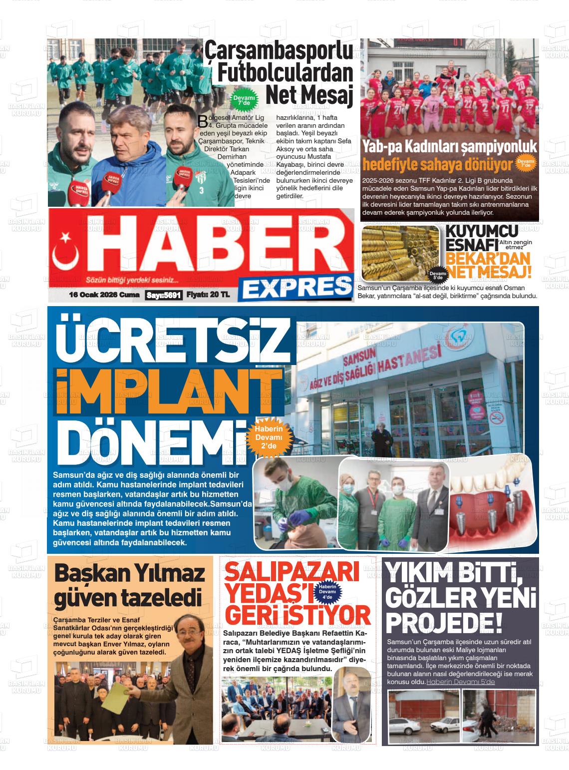 Samsun Haberexpres 16.01.2026