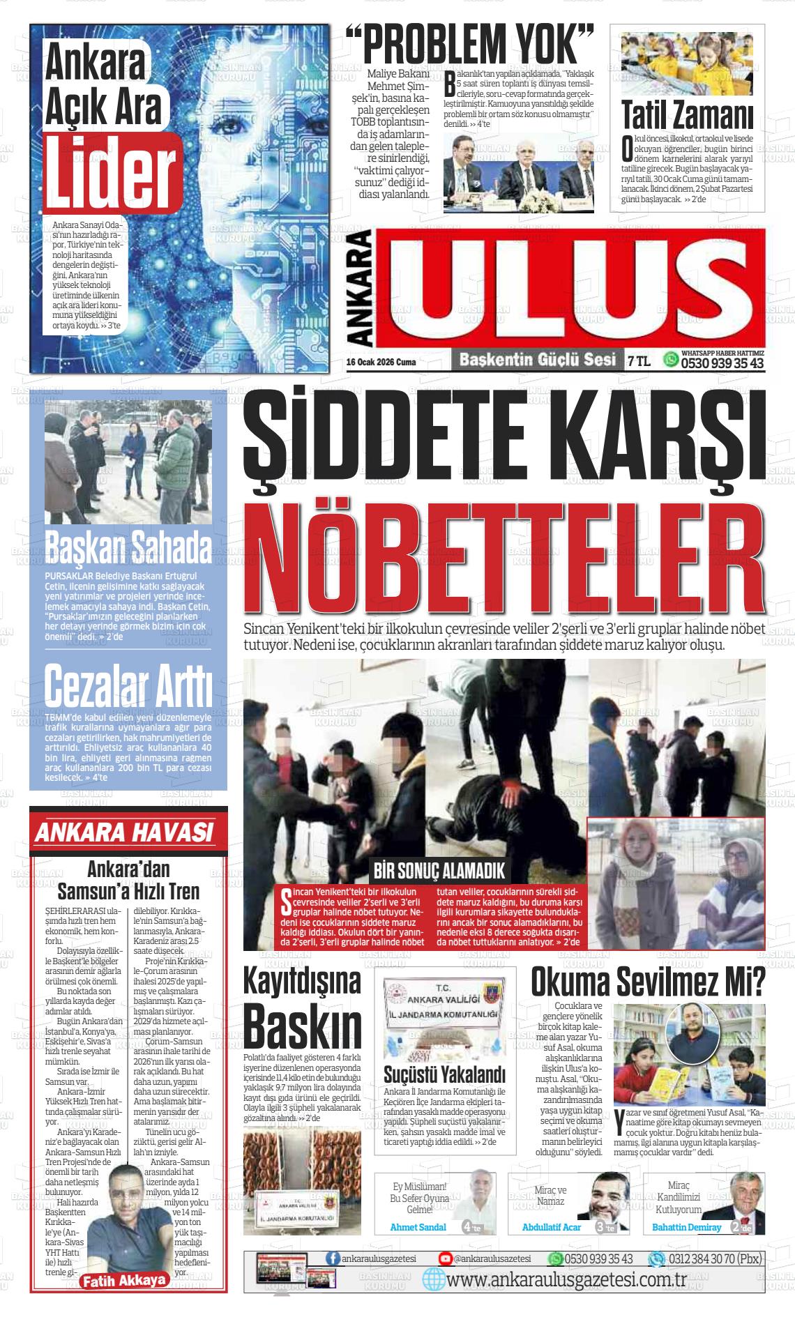 Ankara Habervaktim 16.01.2026