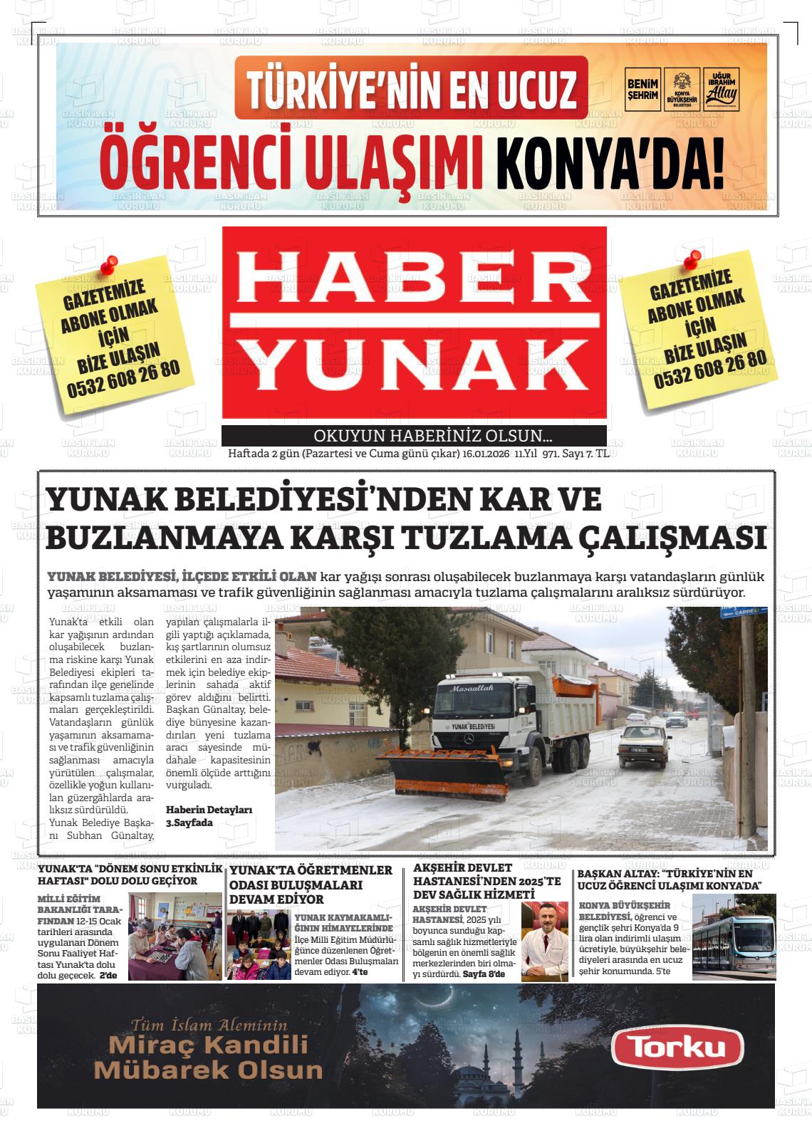 Konya Haberyunak 16.01.2026