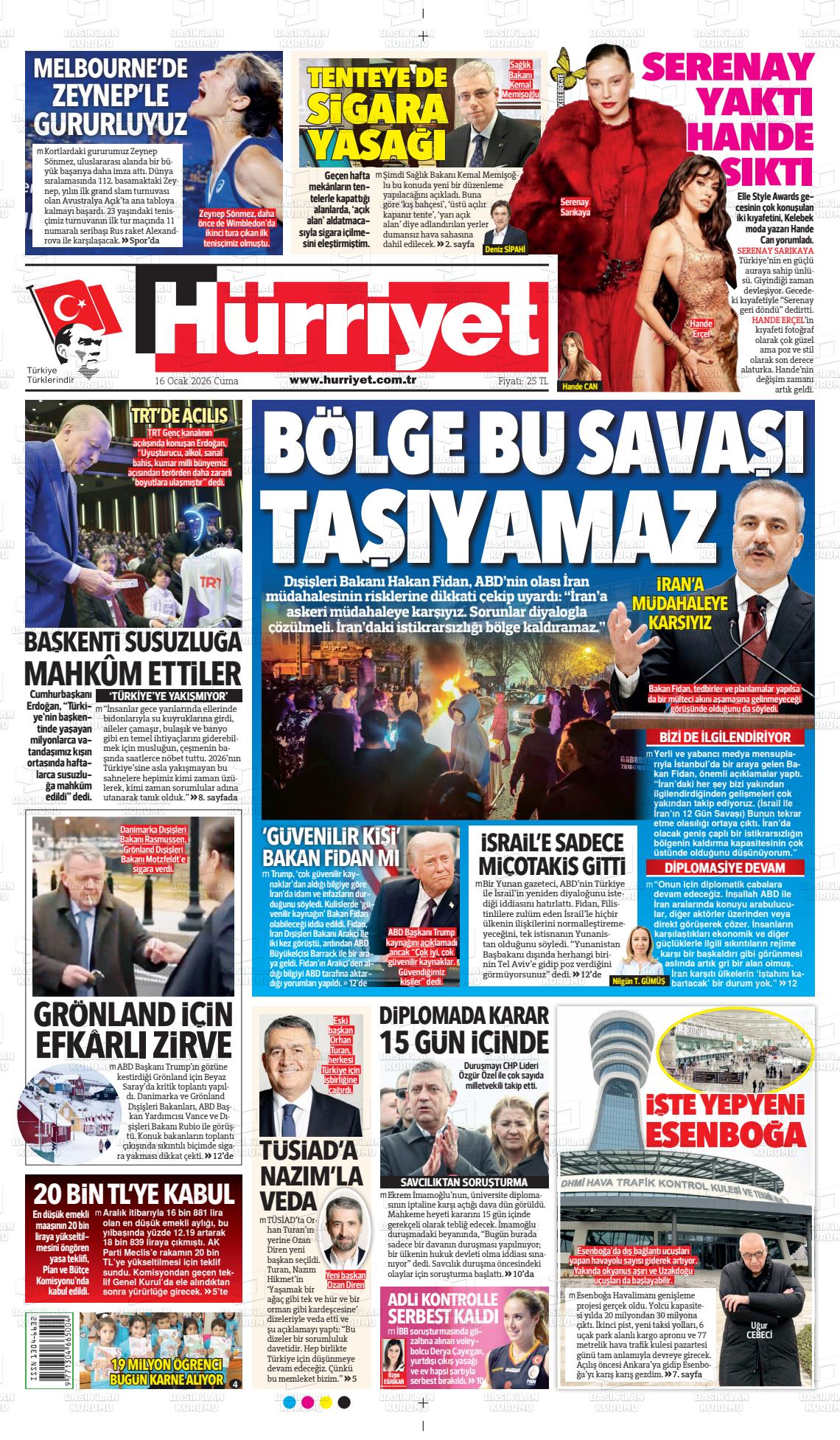 Hürriyet Gazetesi 16.01.2026