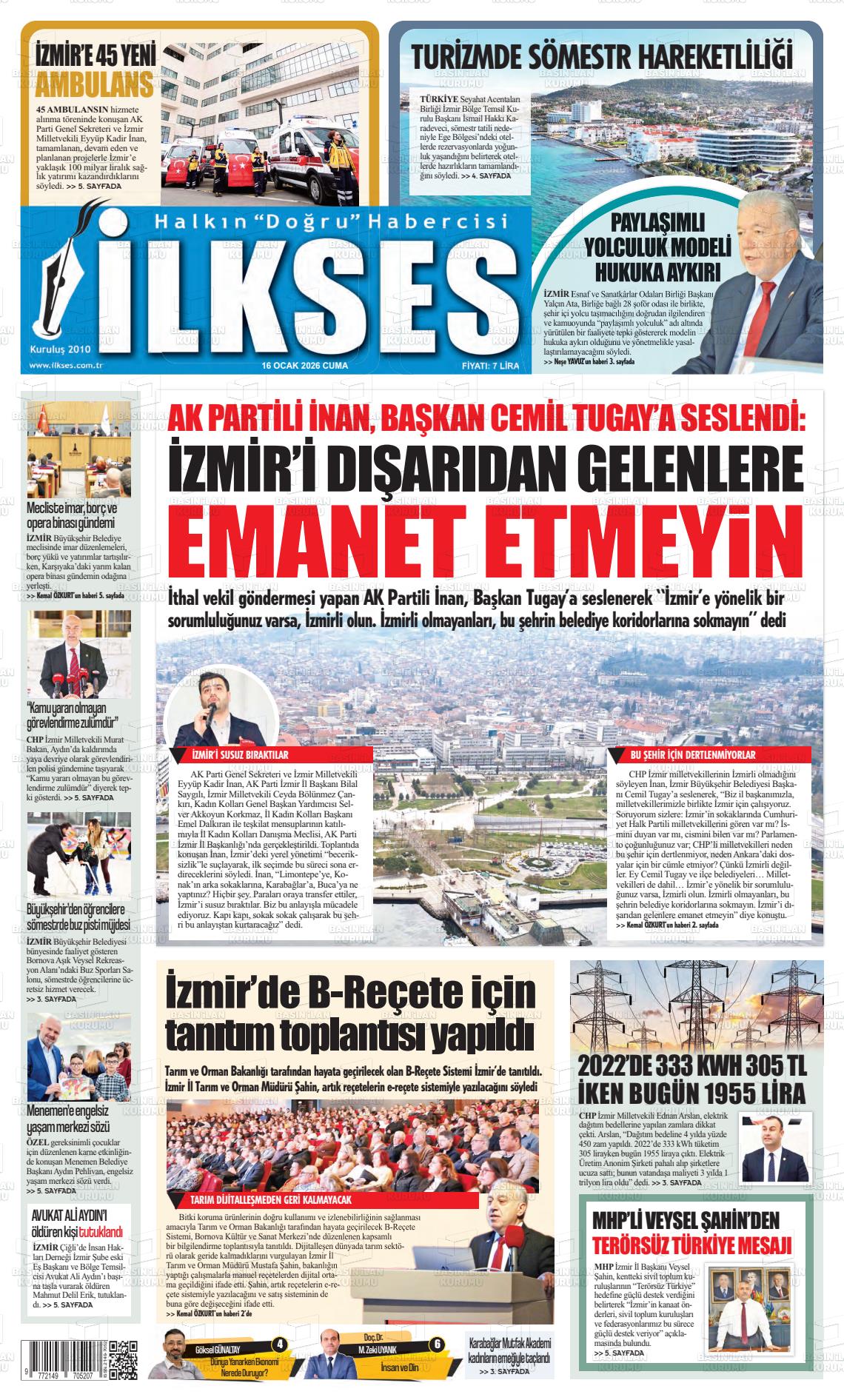 Izmir Ilkses 16.01.2026