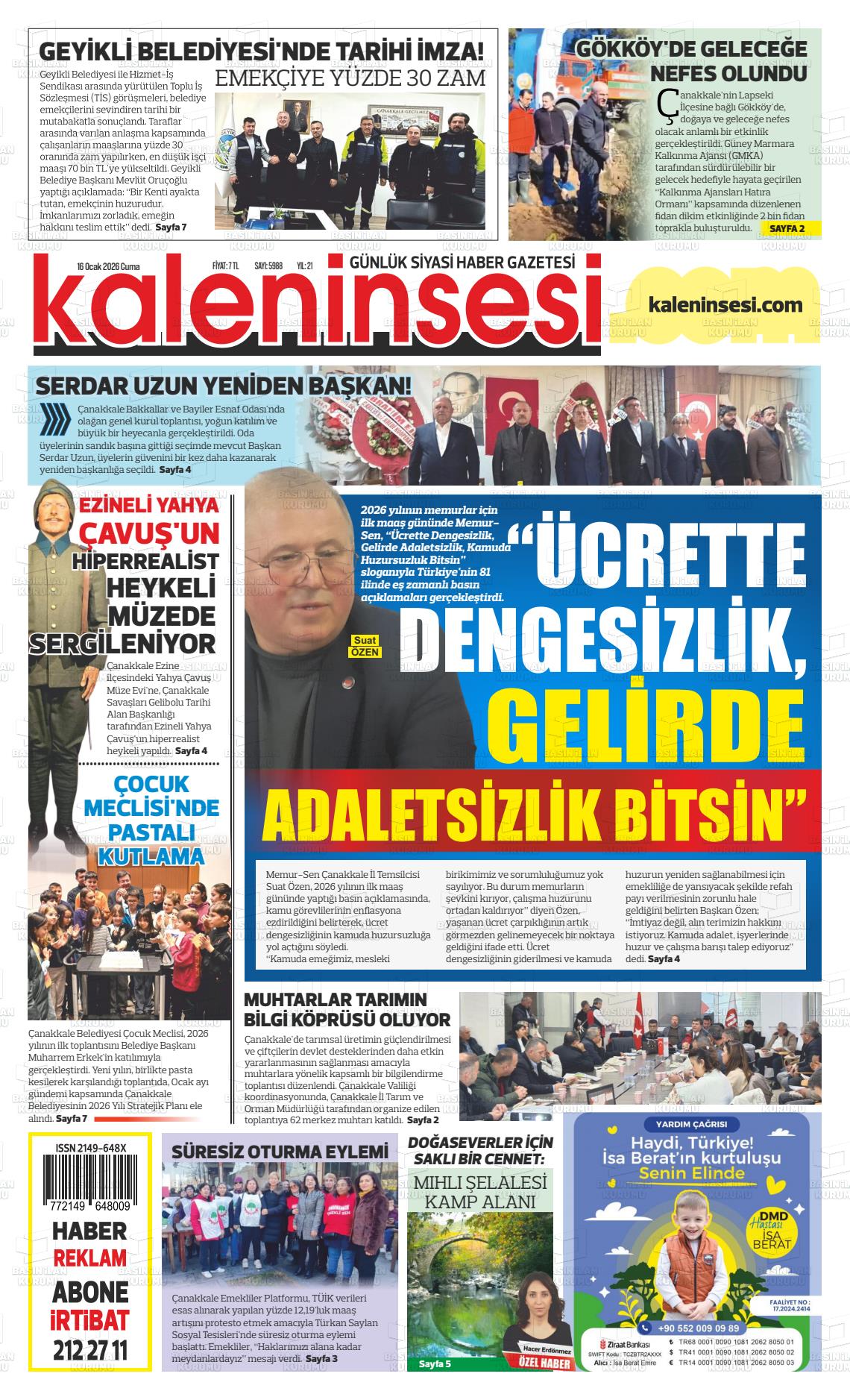 Canakkale Kaleninsesi 16.01.2026