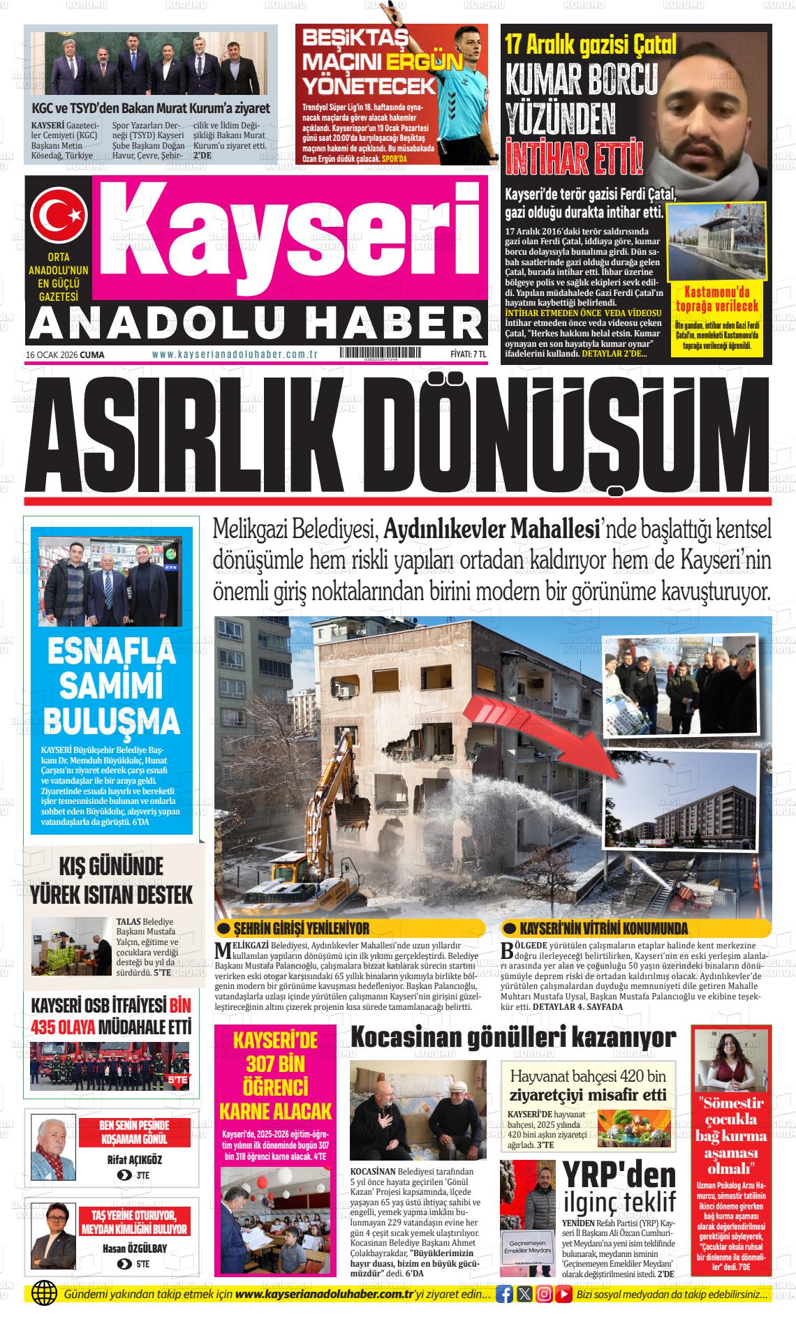 Kayseri Anadoluhaber 16.01.2026