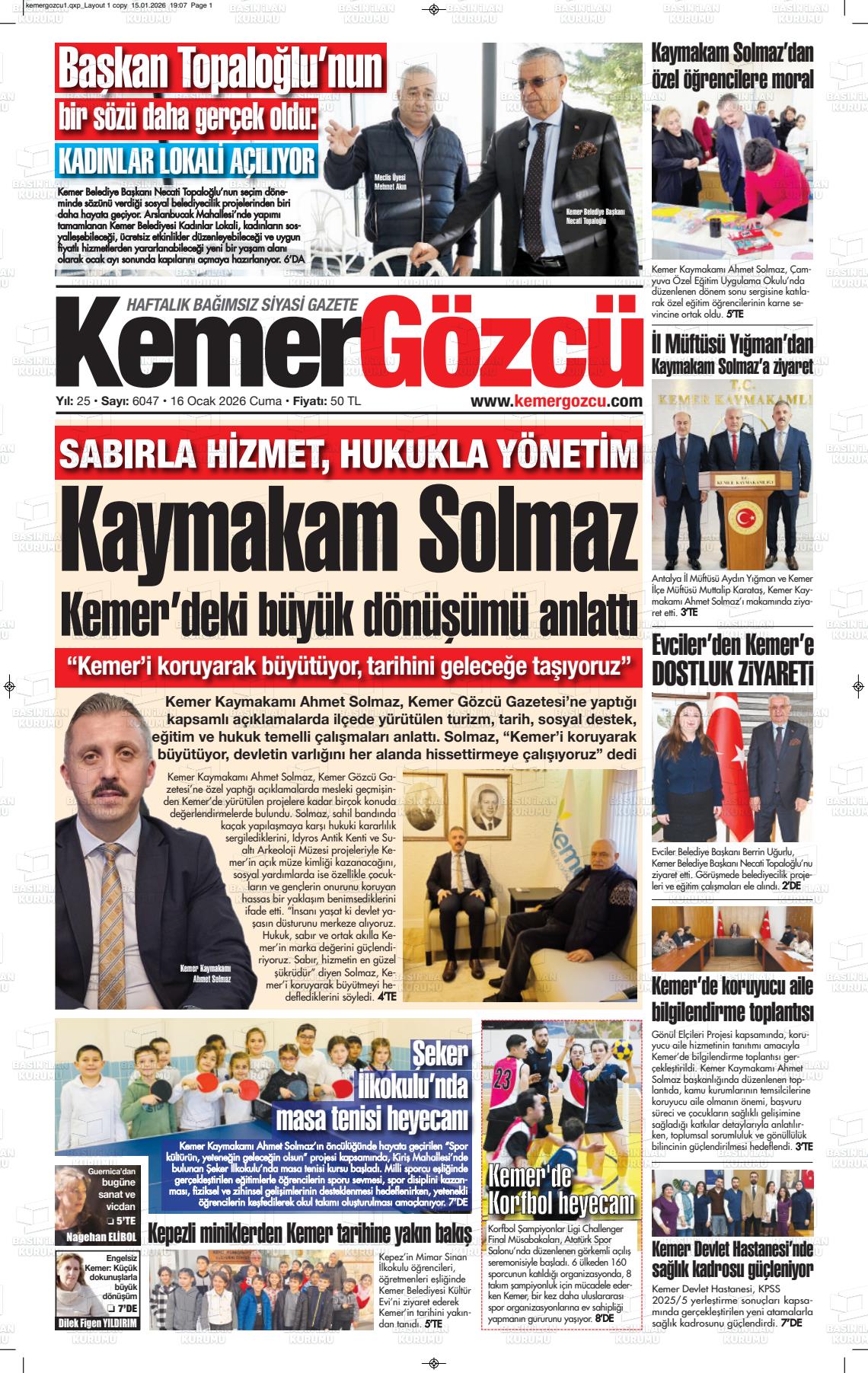 Antalya Kemergozcu 16.01.2026