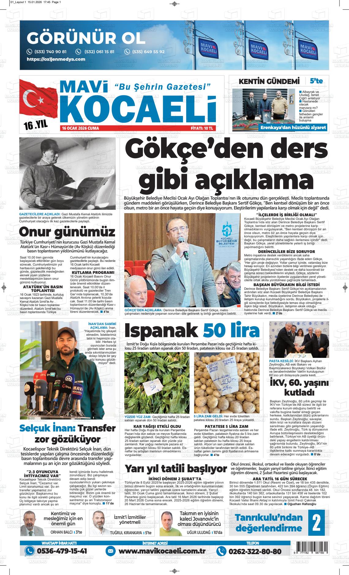 Kocaeli Mavi 16.01.2026