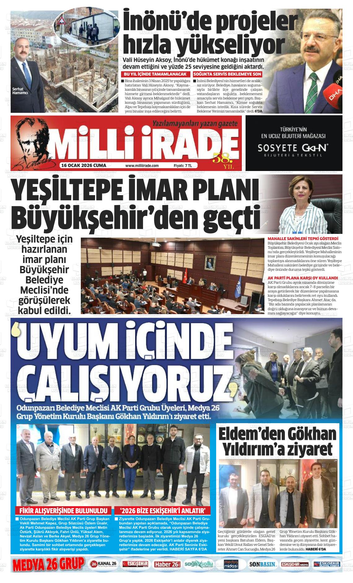 Konya Milliirade 16.01.2026