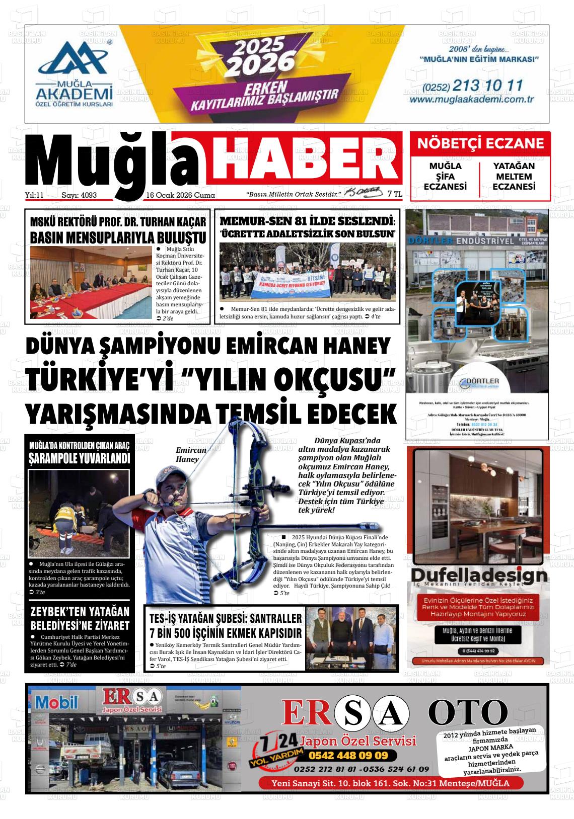 Mugla Haber 16.01.2026