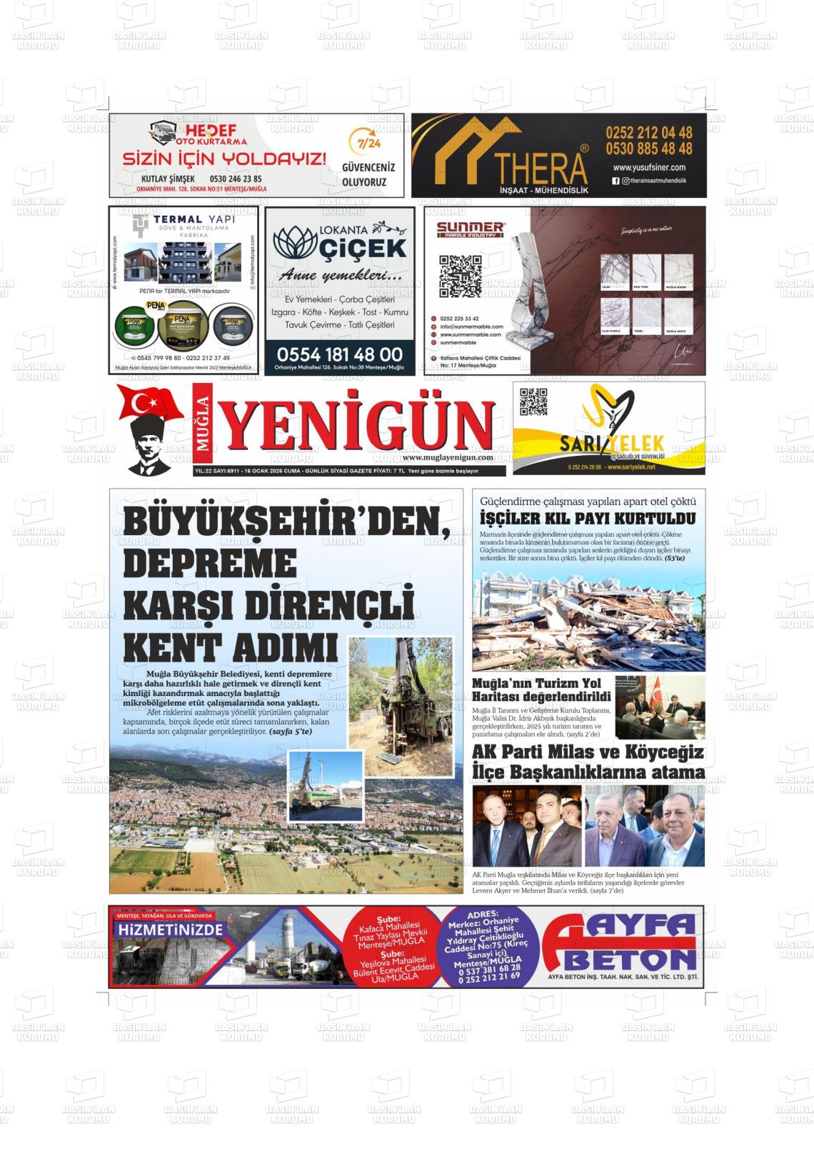 Mugla Yenigun 16.01.2026