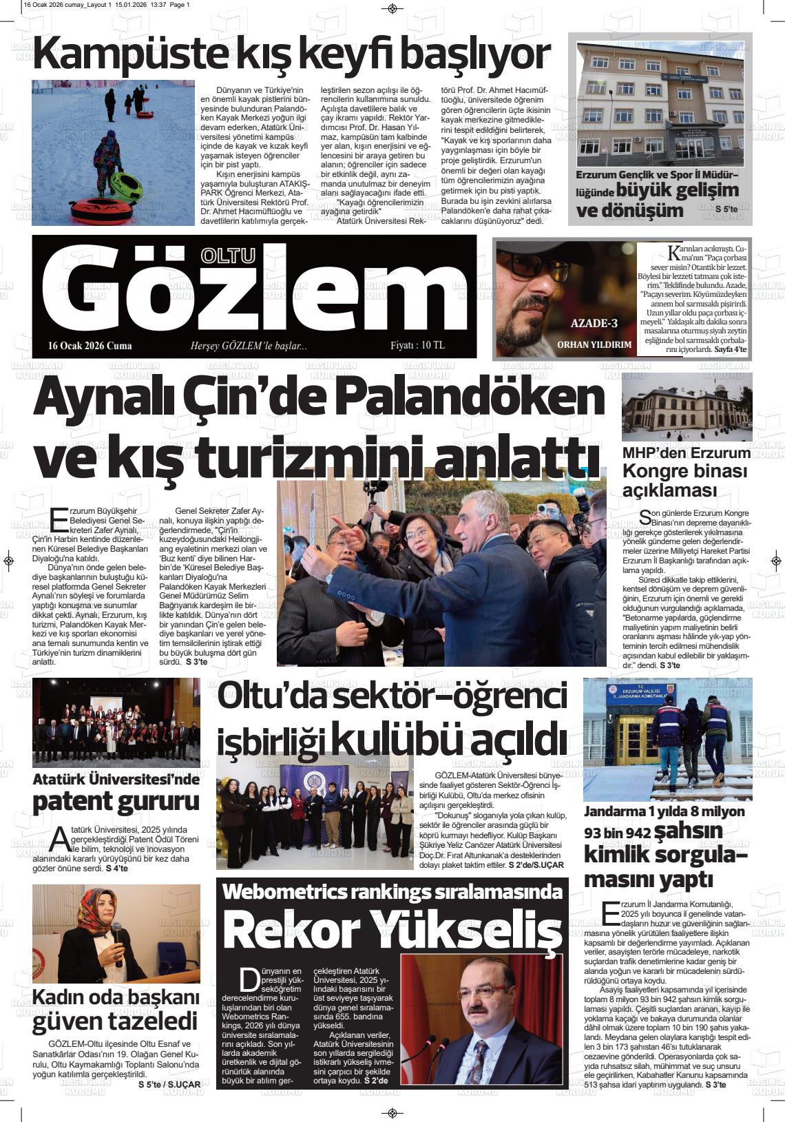 Erzurum Oltugozlem 16.01.2026