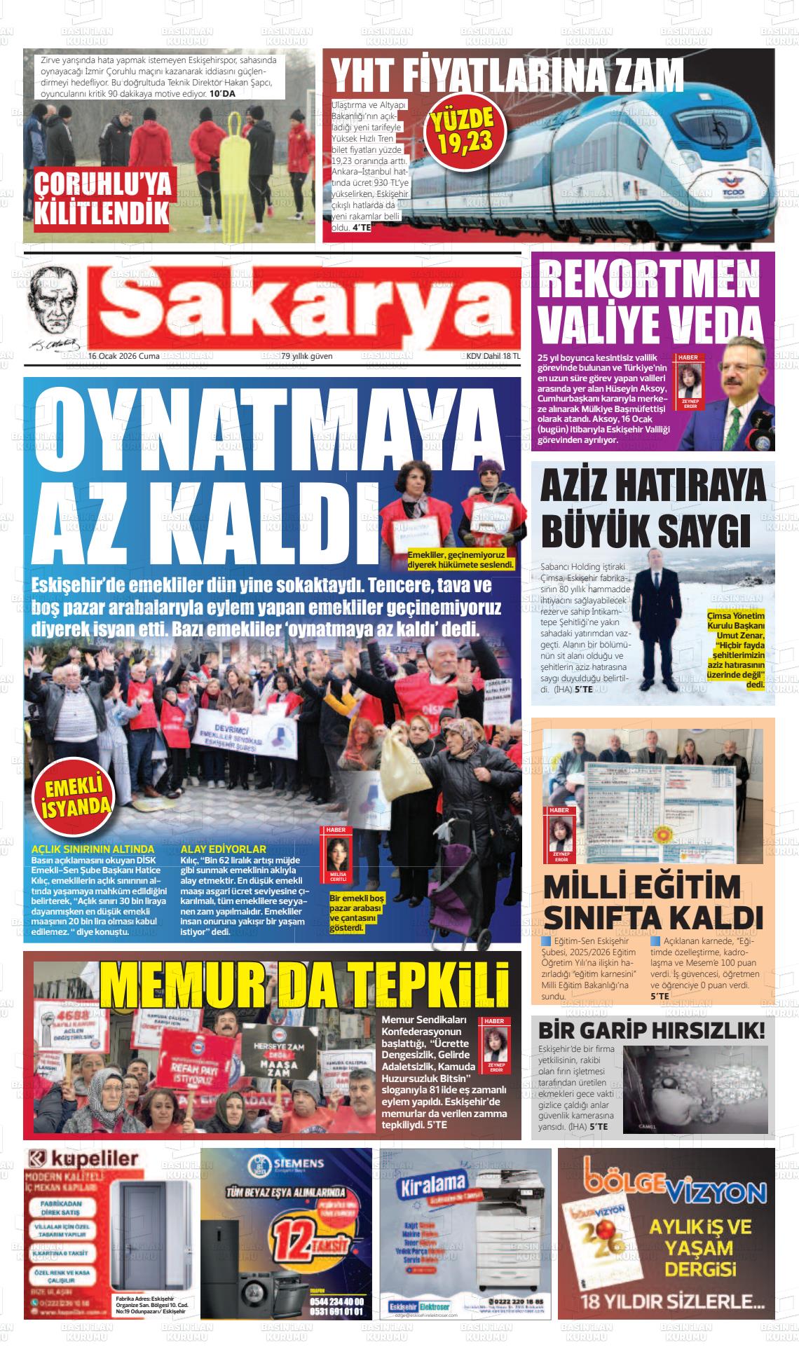 Eskisehir Sakarya 16.01.2026