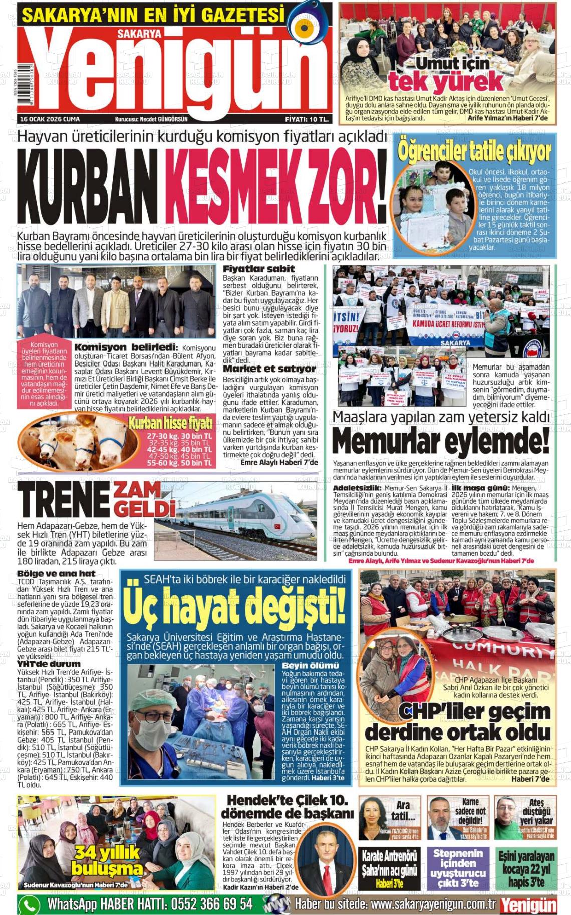 Sakarya Yenigun 16.01.2026