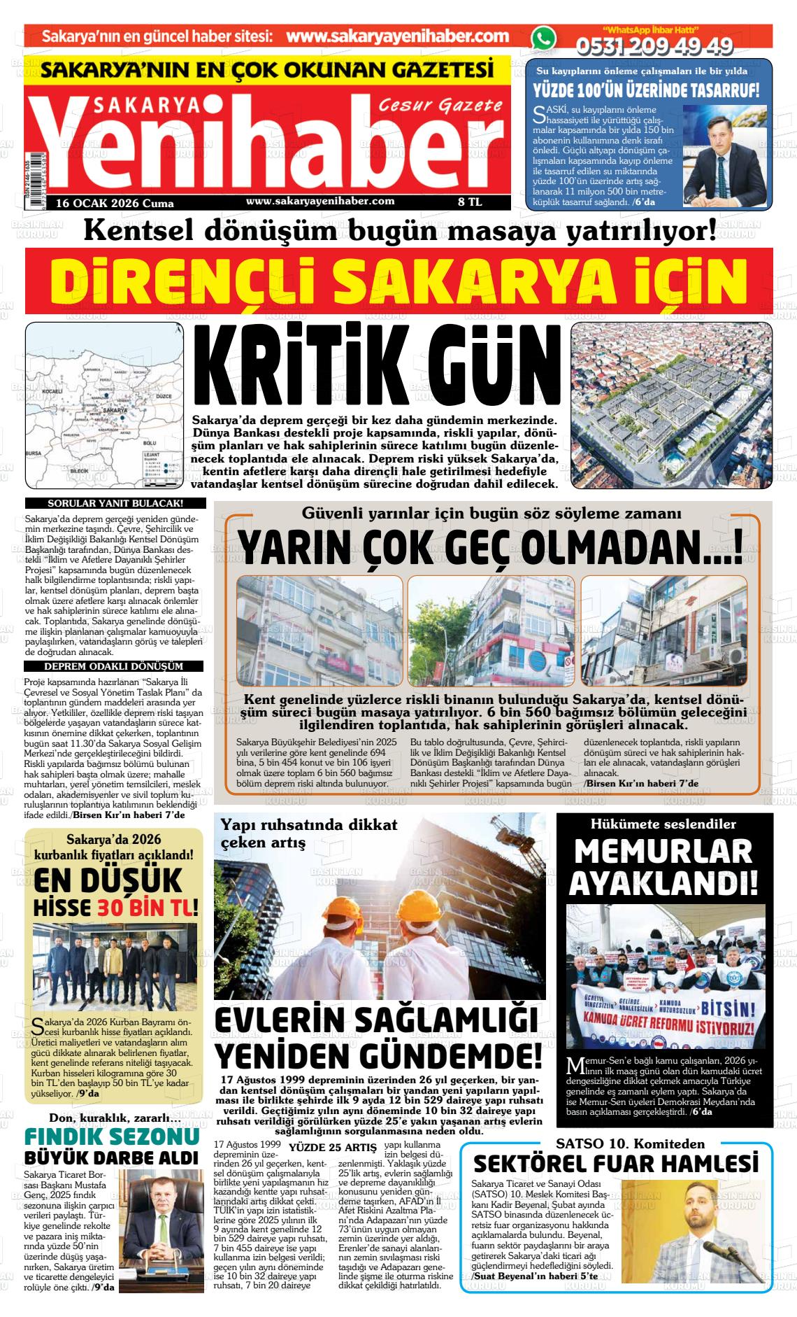 Sakarya Yenihaber 16.01.2026