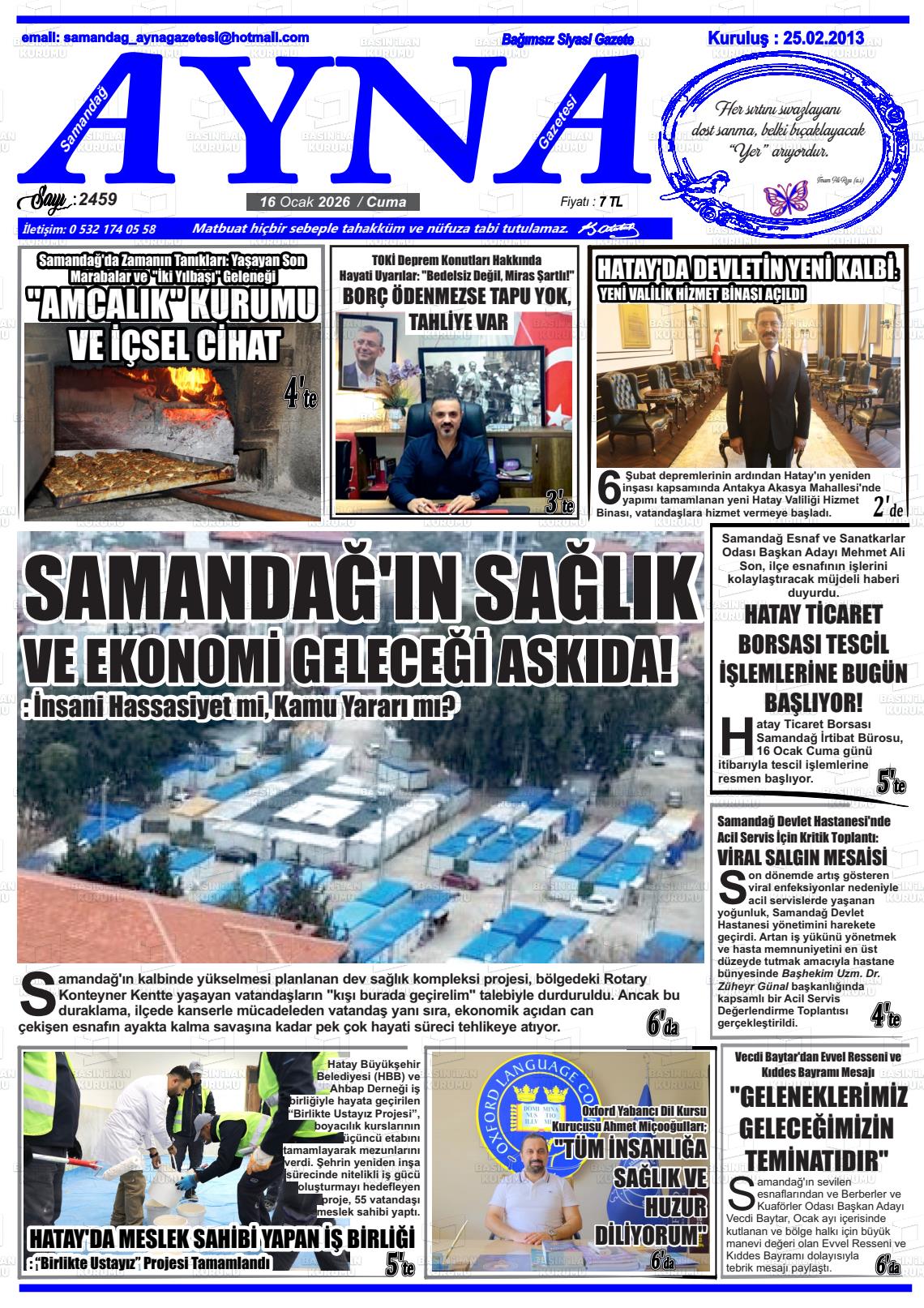 Hatay Samandagayna 16.01.2026