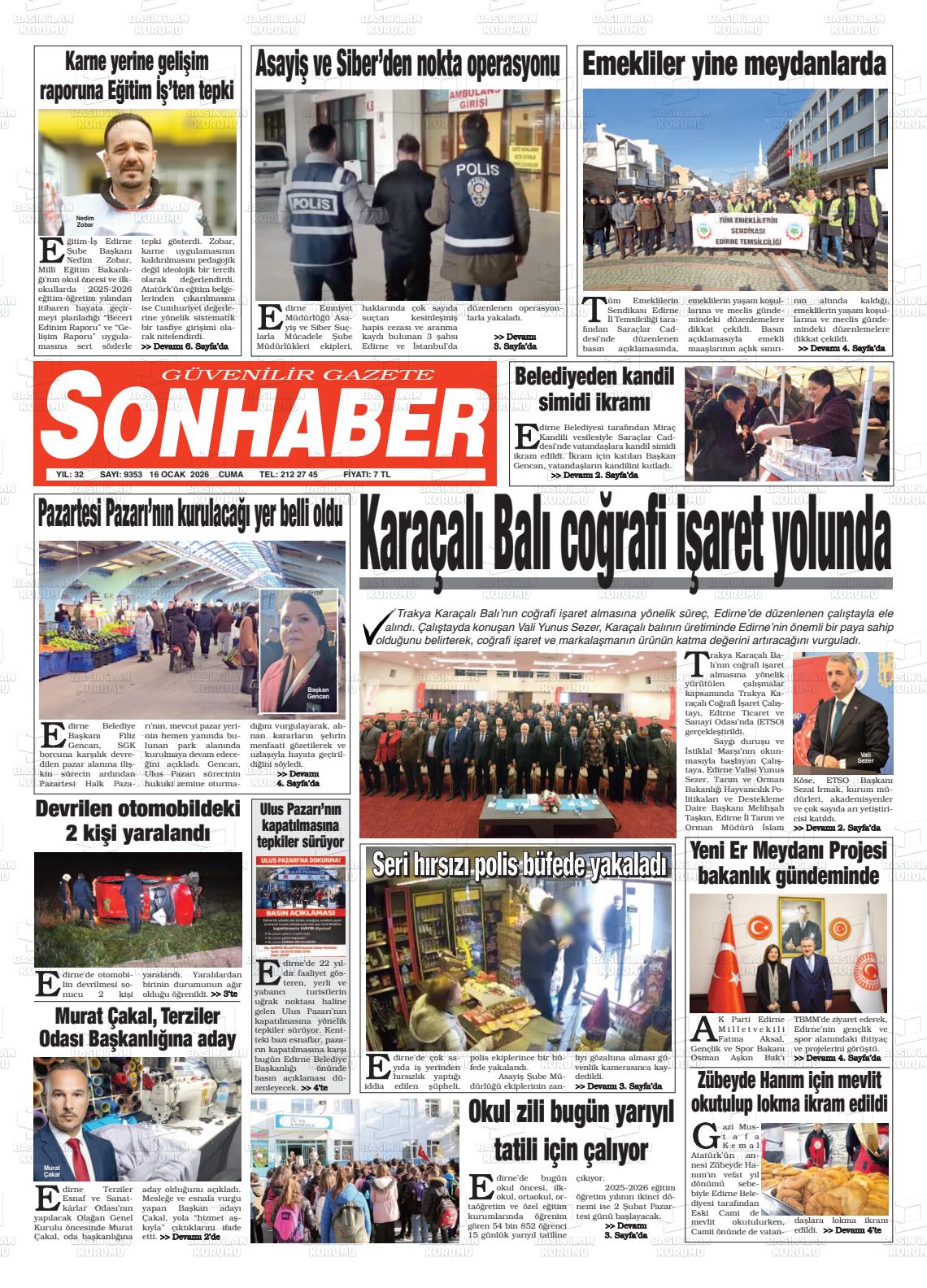 Eskisehir Sonhaber 16.01.2026