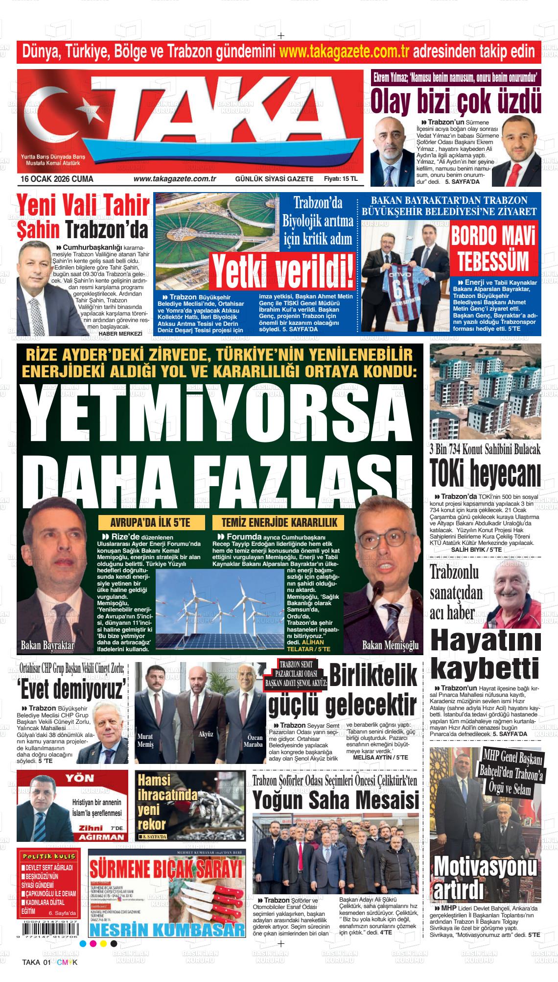 Trabzon Taka 16.01.2026