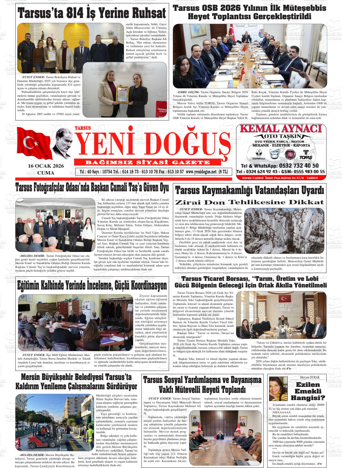 Mersin Tarsusyenidogus 16.01.2026