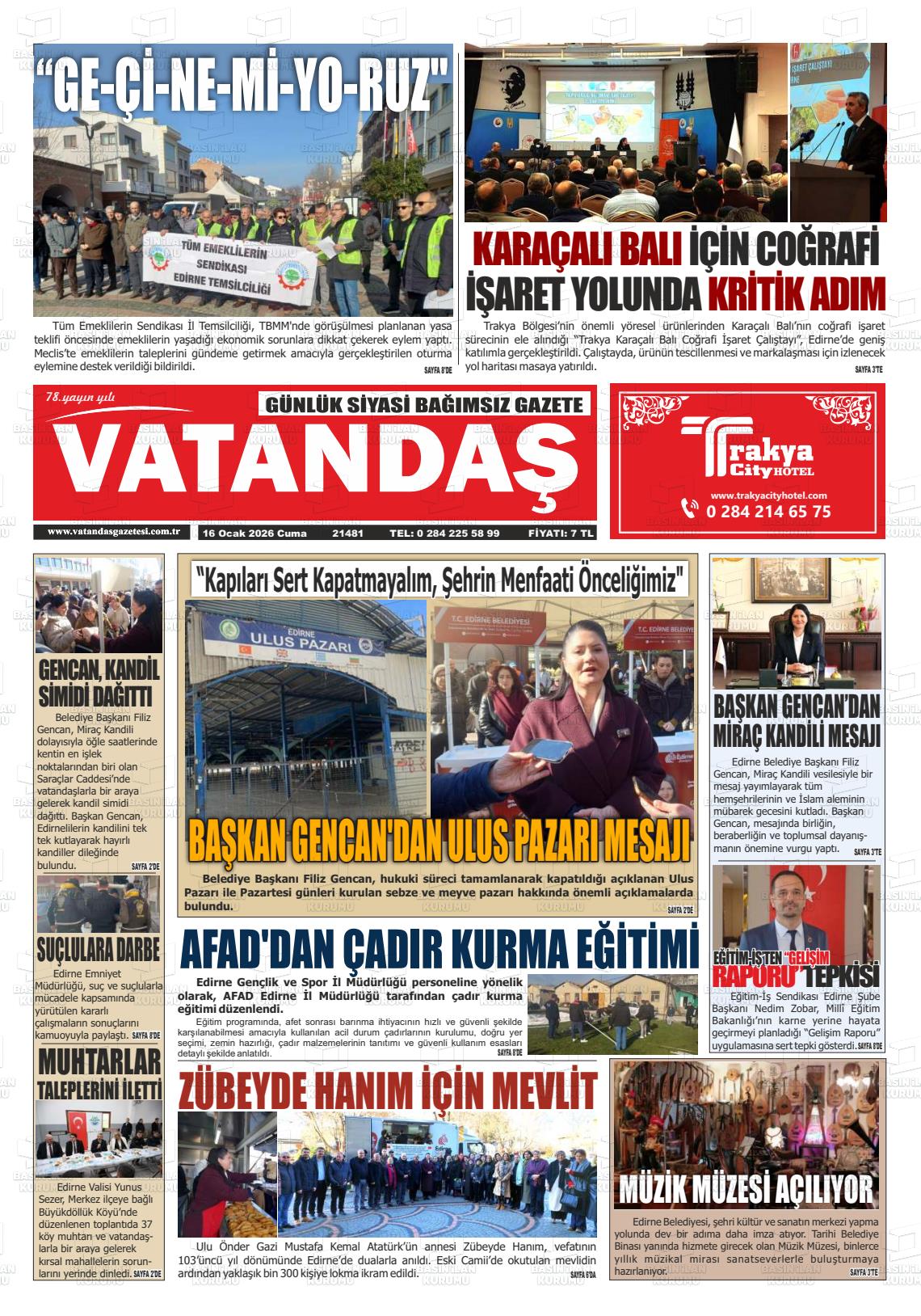 Edirne Vatandas 16.01.2026