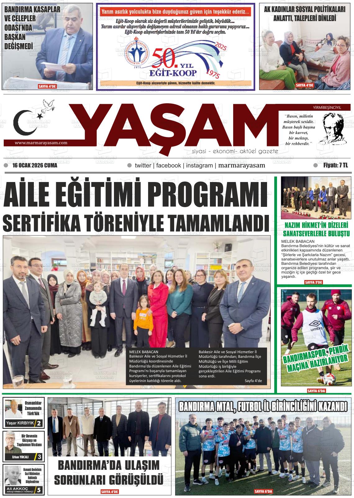 Canakkale Yasam 16.01.2026