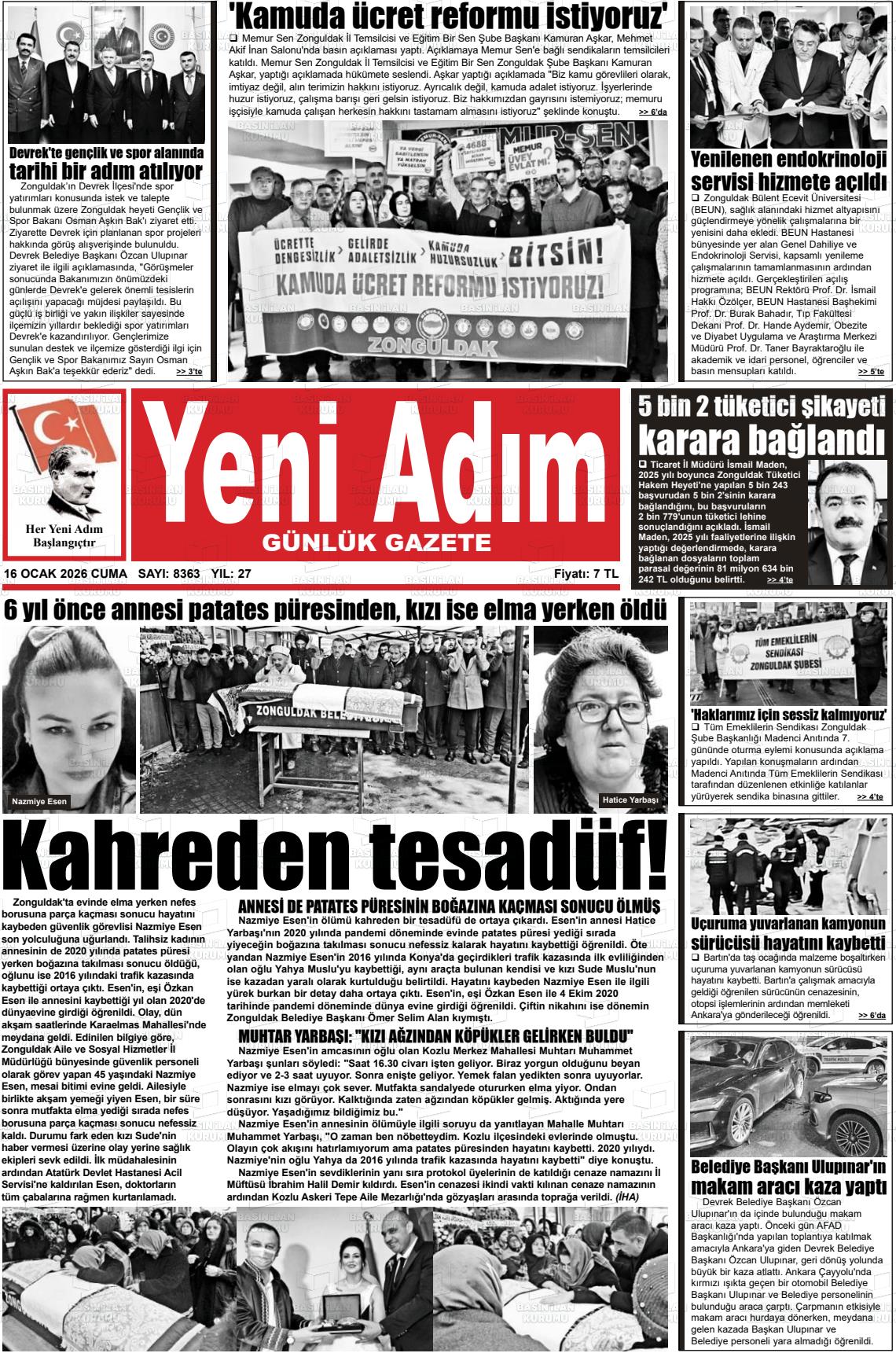 Zonguldak Yeniadim 16.01.2026