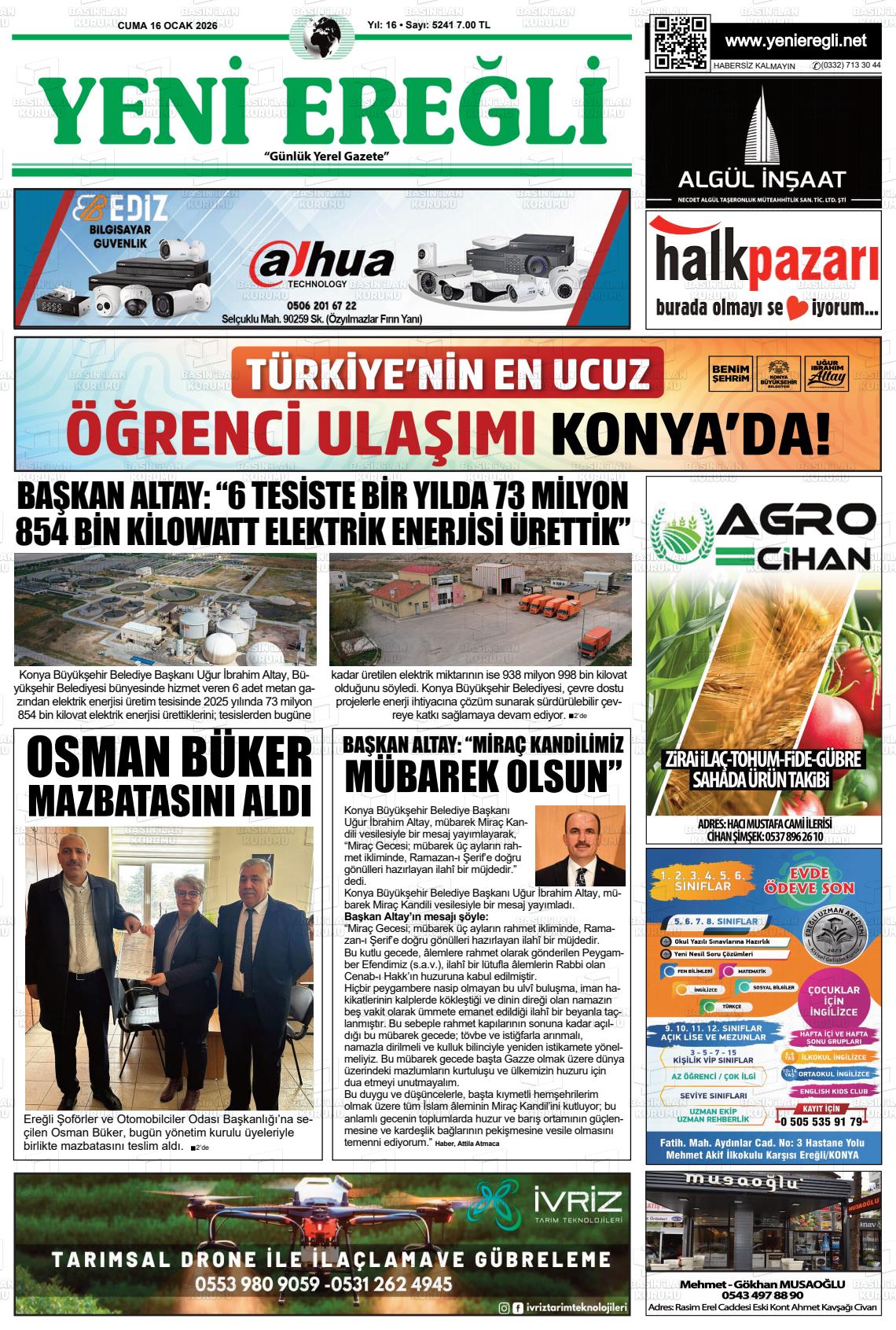 Konya Yenieregli 16.01.2026