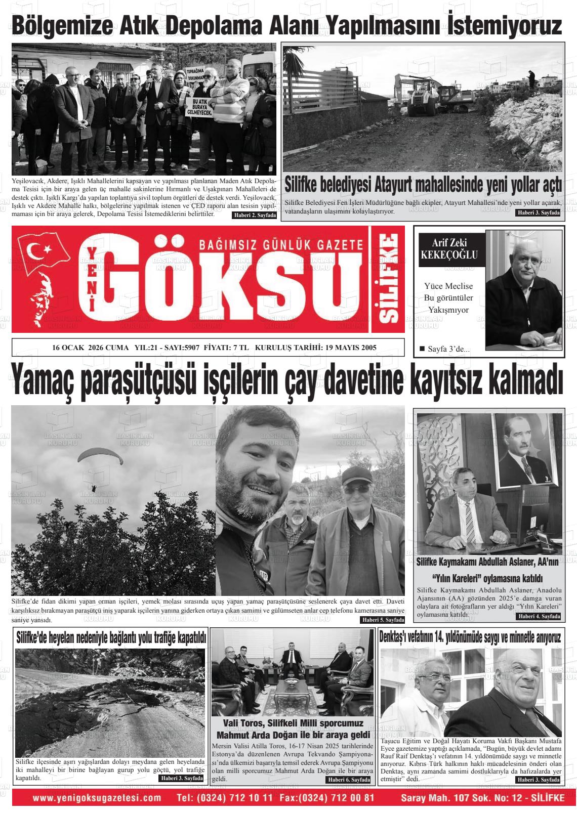 Mersin Yenigoksu 16.01.2026